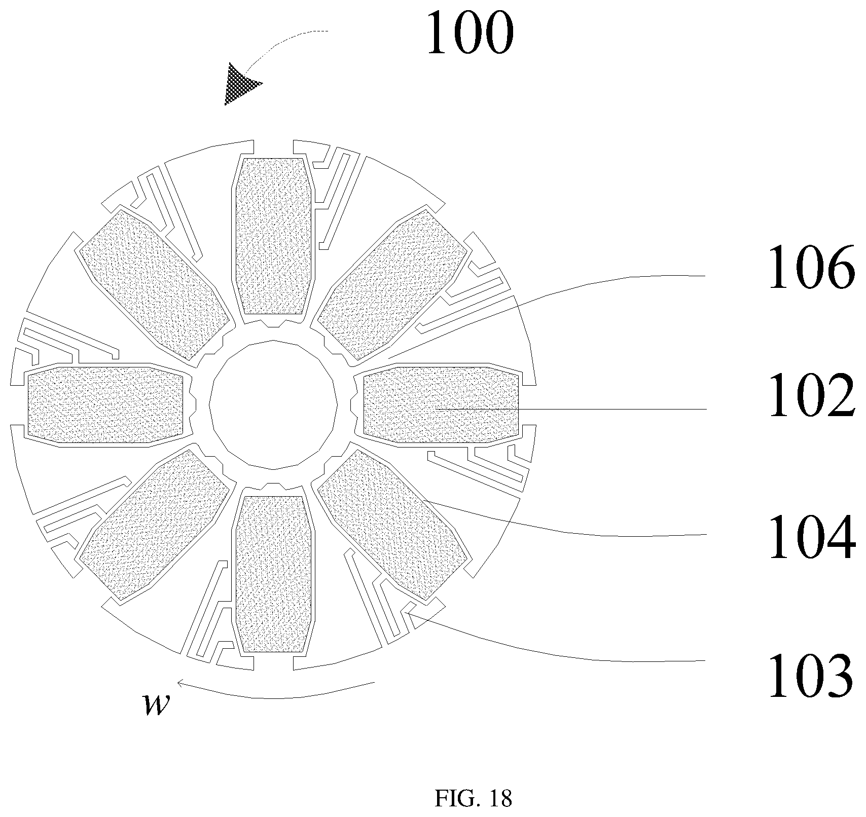 Patent US12592594 Figure 11 – Rotor structure, motor structure, and laundry treatment device