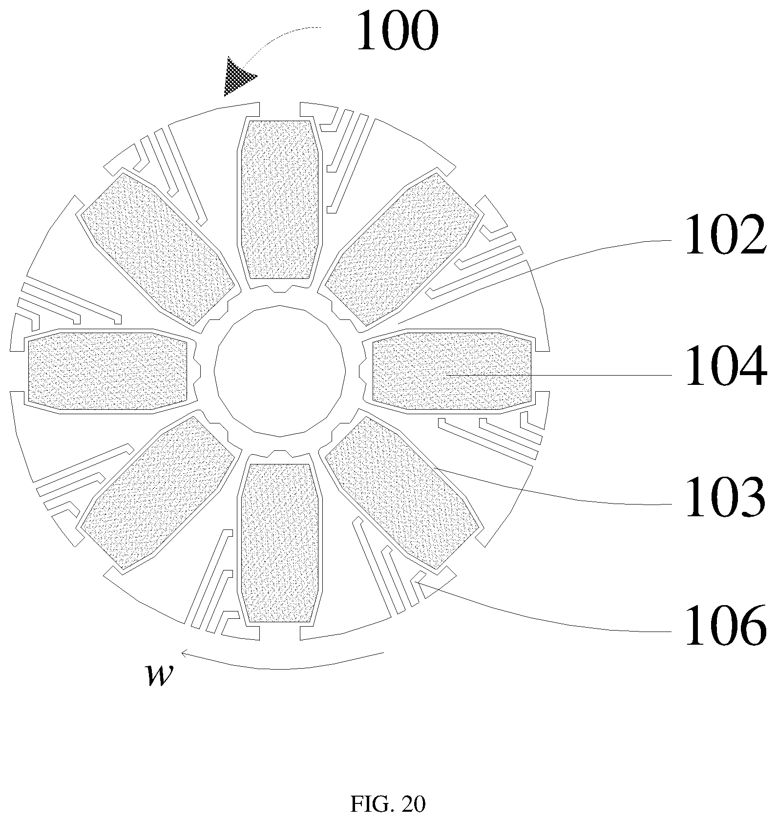 Patent US12592594 Figure 13 – Rotor structure, motor structure, and laundry treatment device