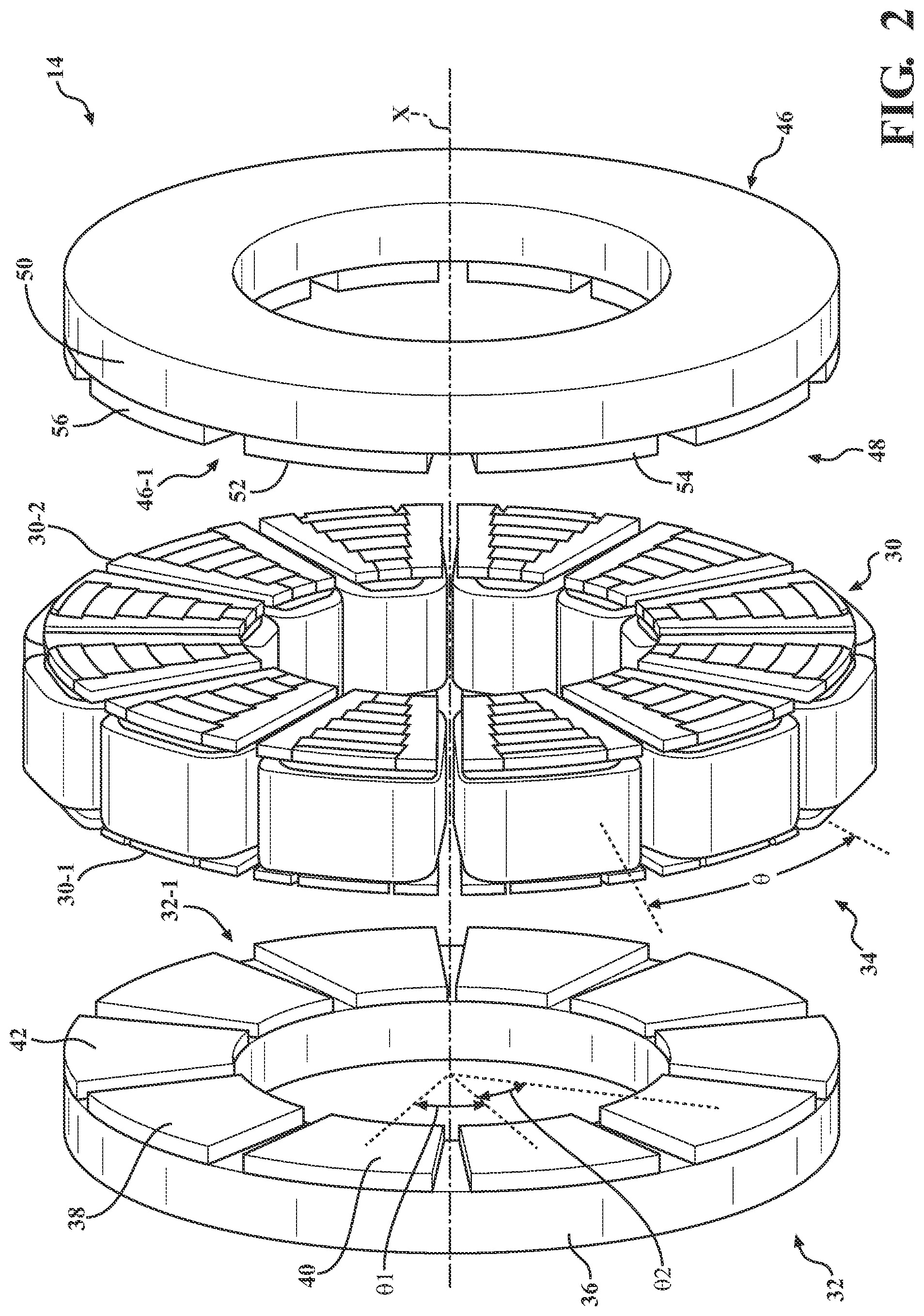 Patent US12592596 Figure 2 – Reluctance assisted axial flux electric motor