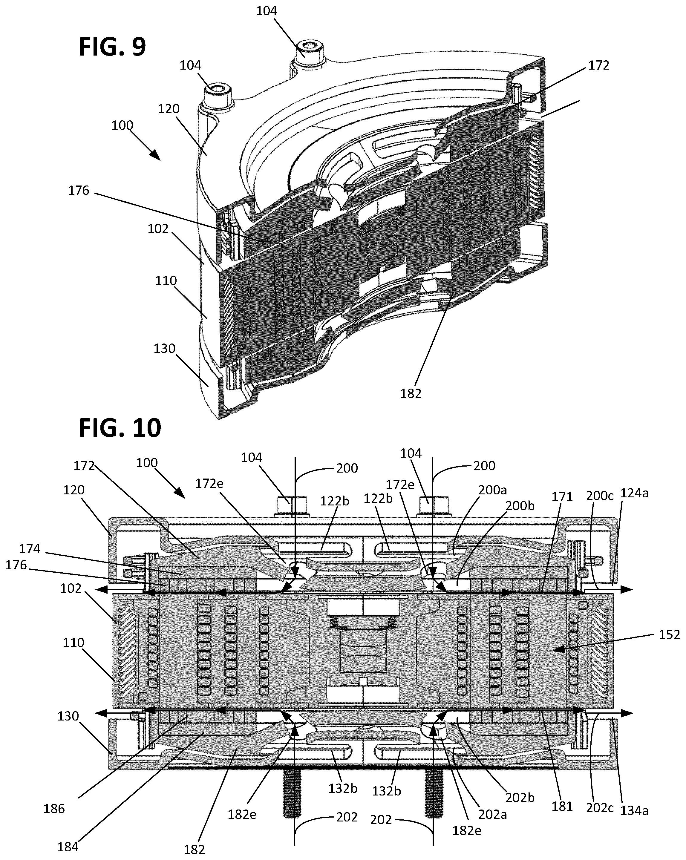 Patent US12592606 Figure 6 – Axial flux motor with air cooling system