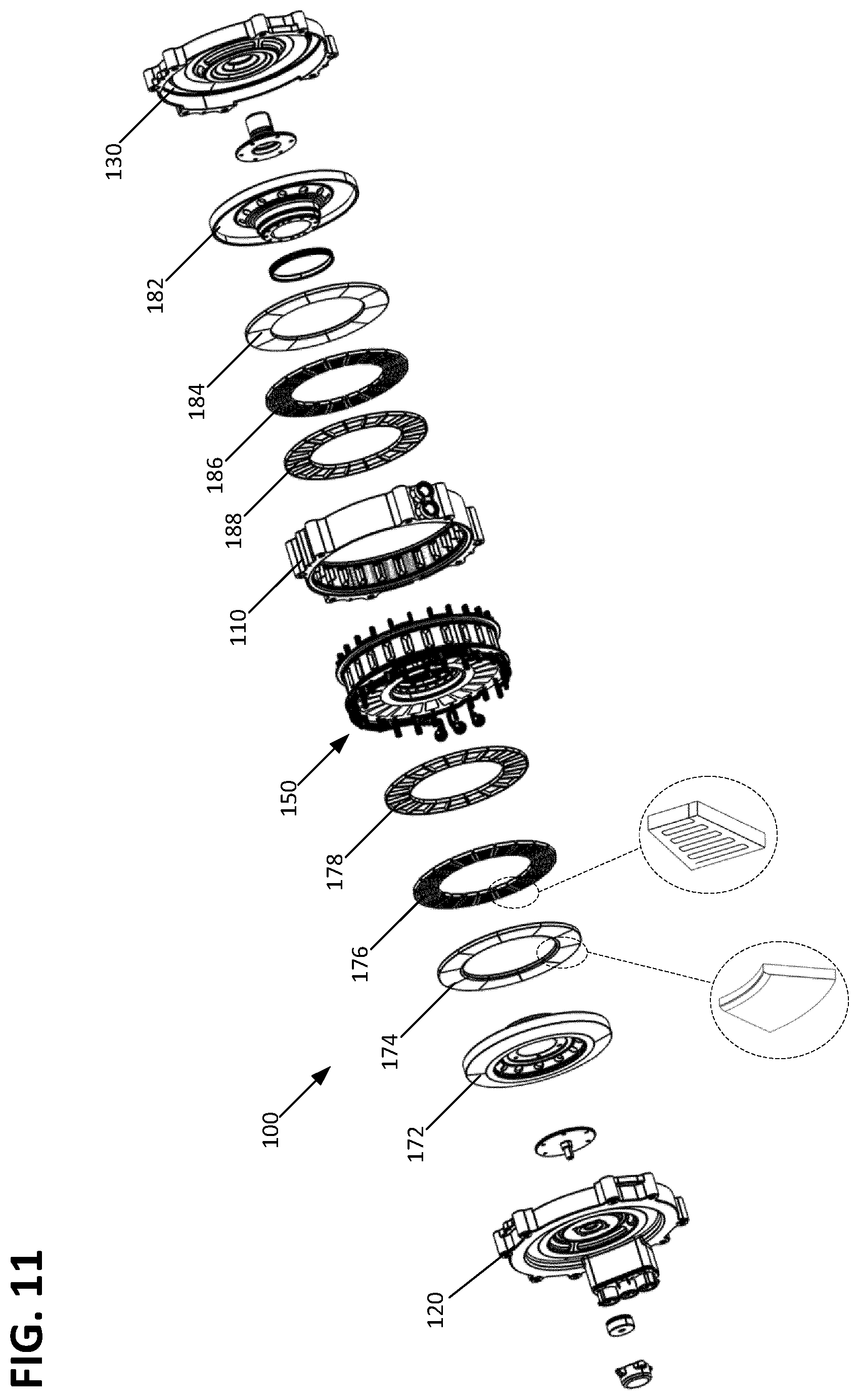 Patent US12592606 Figure 7 – Axial flux motor with air cooling system