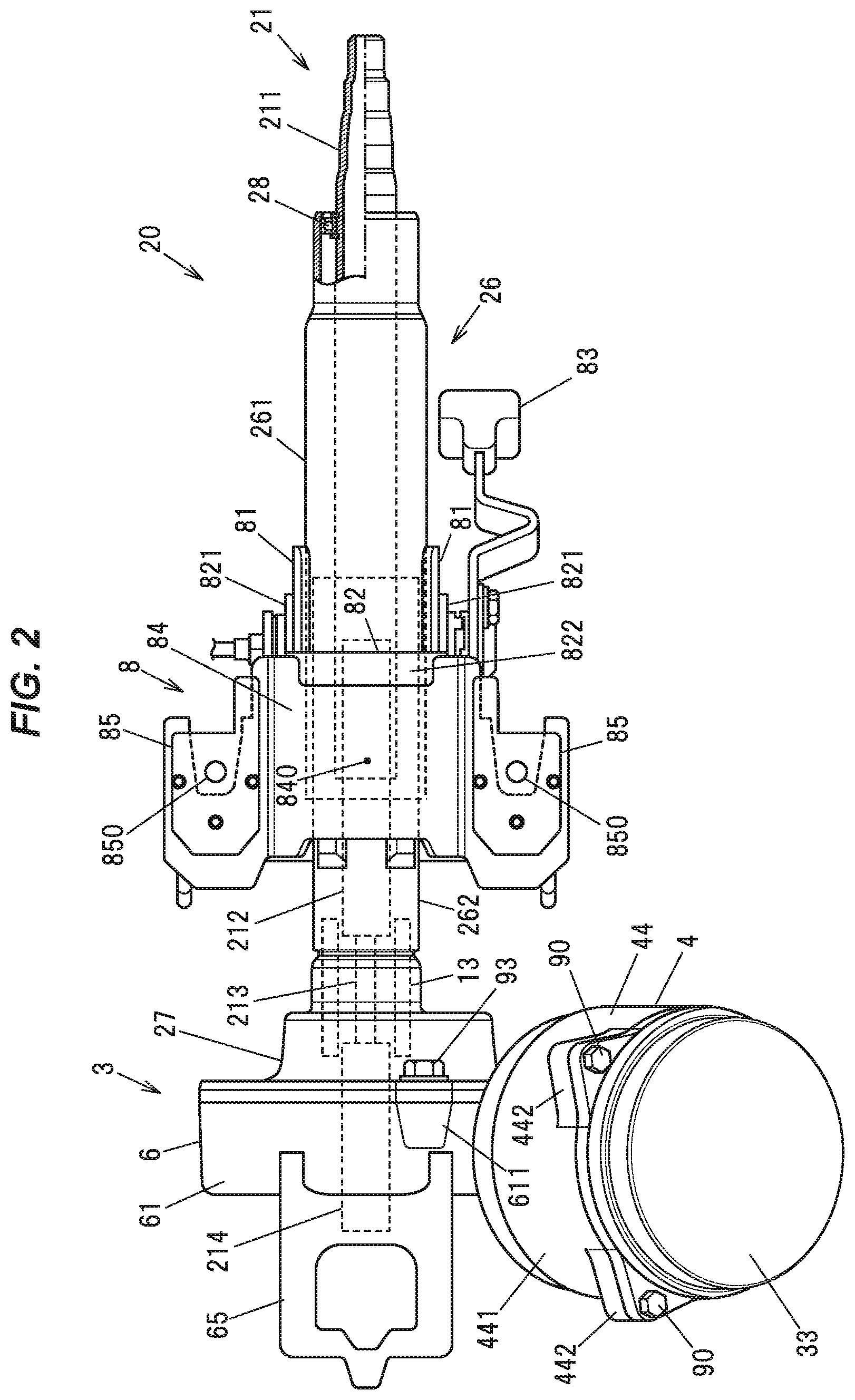 Patent US12592608 Figure 2 – Motor unit and vehicle steering device