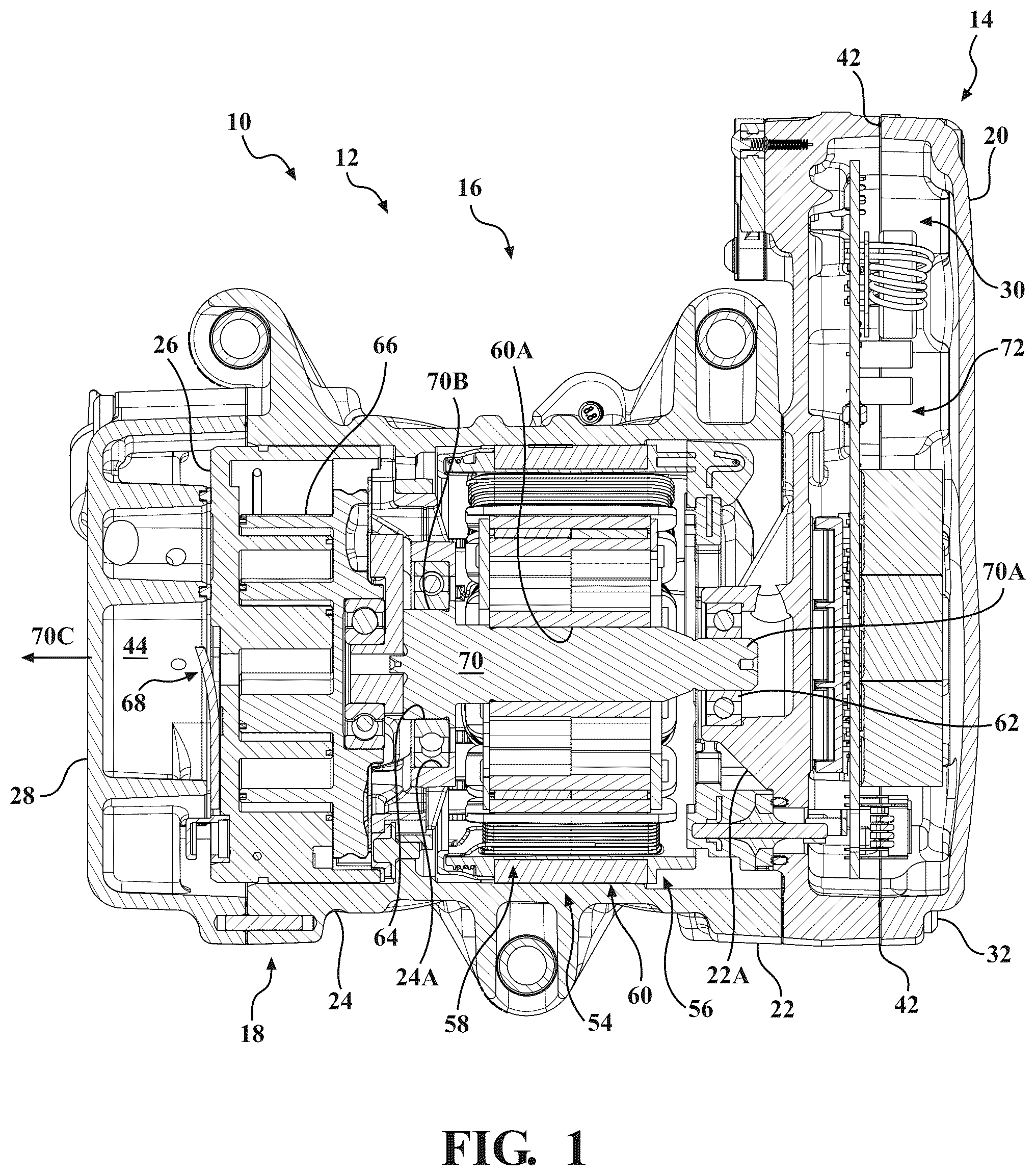 Patent US12592611 Figure 1 – Rotor endplate for permanent magnet motor, rotor assembly with endplates, motor with rotor endplates, and electric compressor with motor having endplates