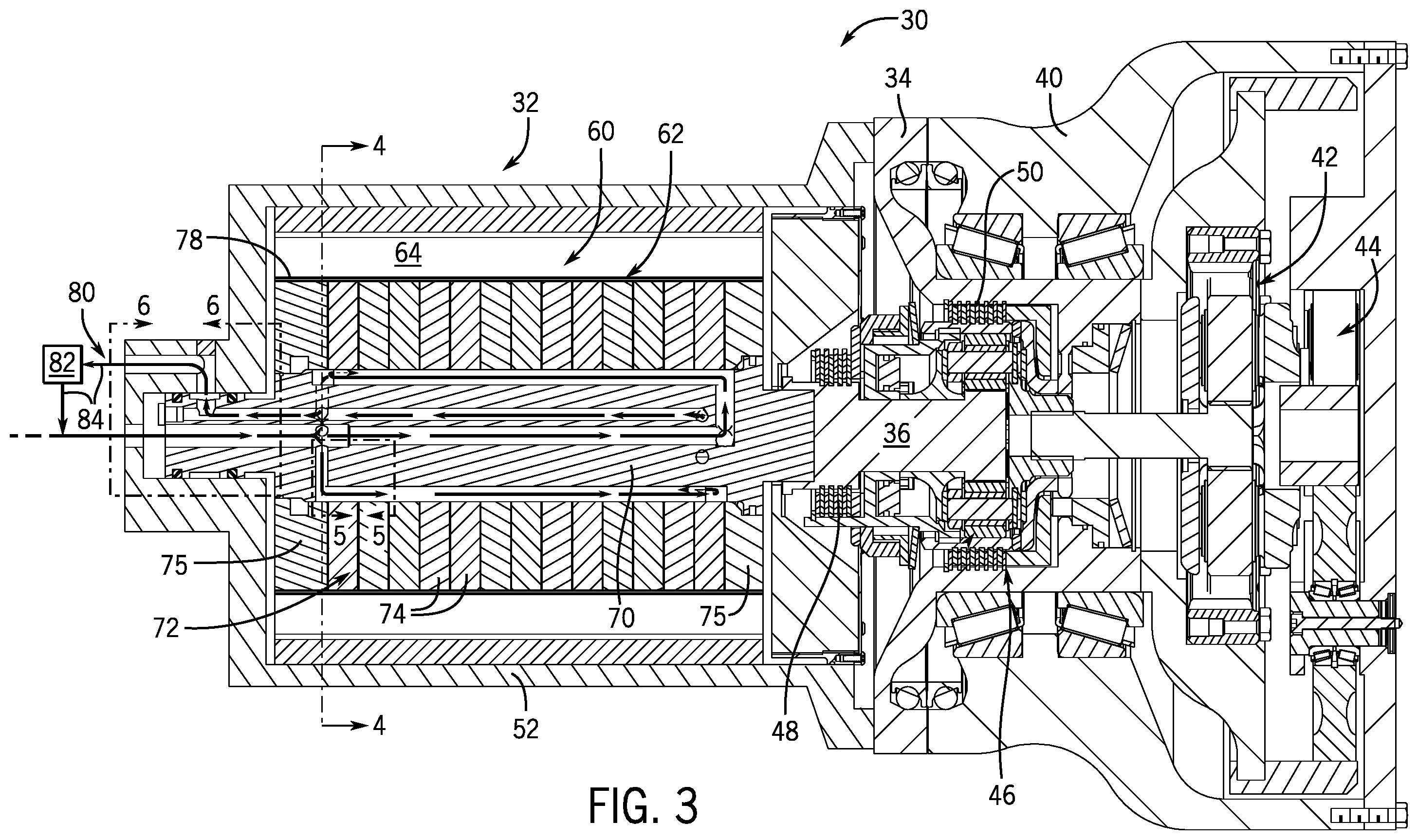 Patent US12592613 Figure 3 – Closed-circuit rotor cooling arrangement and electric machine having same