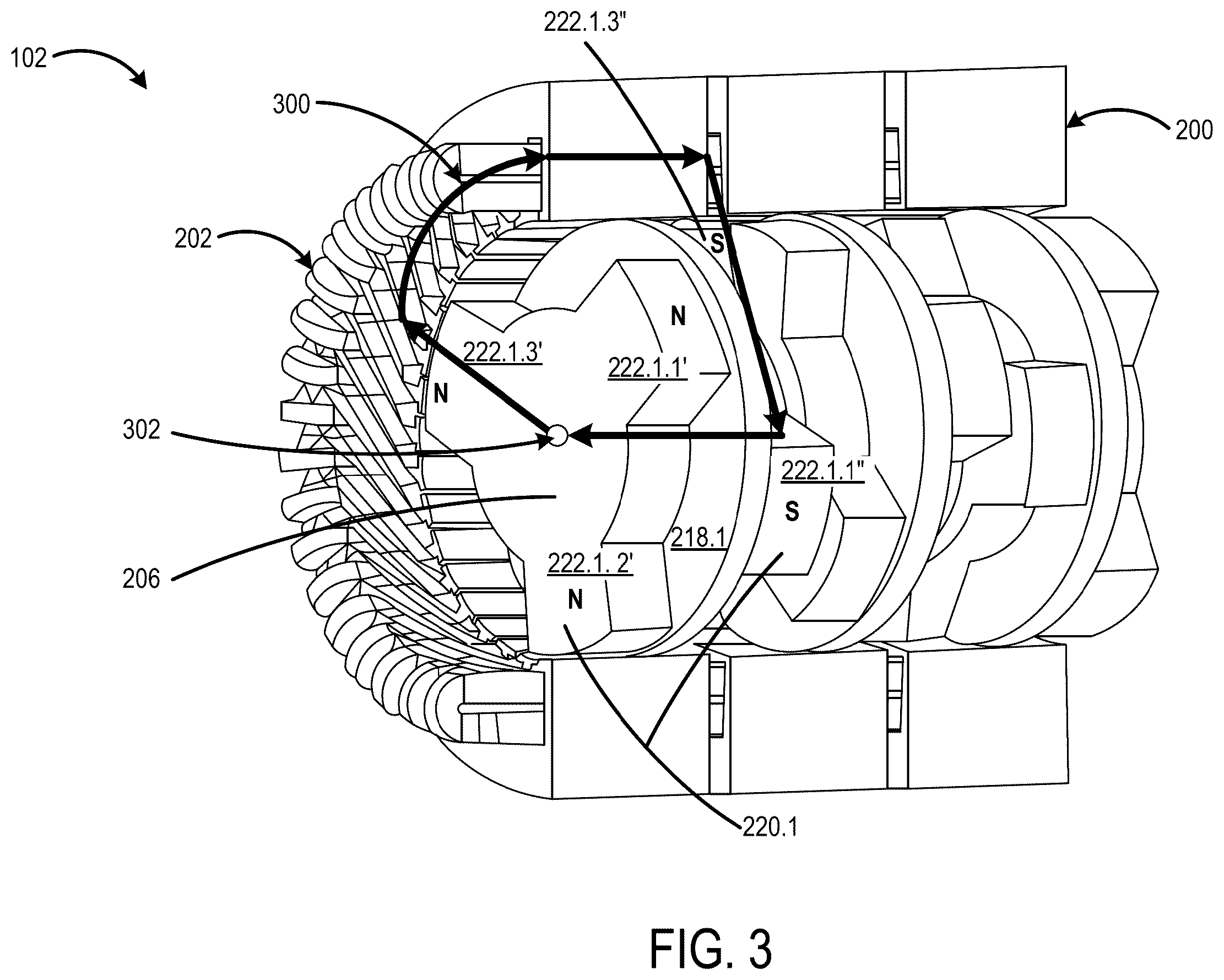 Patent US12592622 Figure 3 – Transverse flux asynchronous electric machine