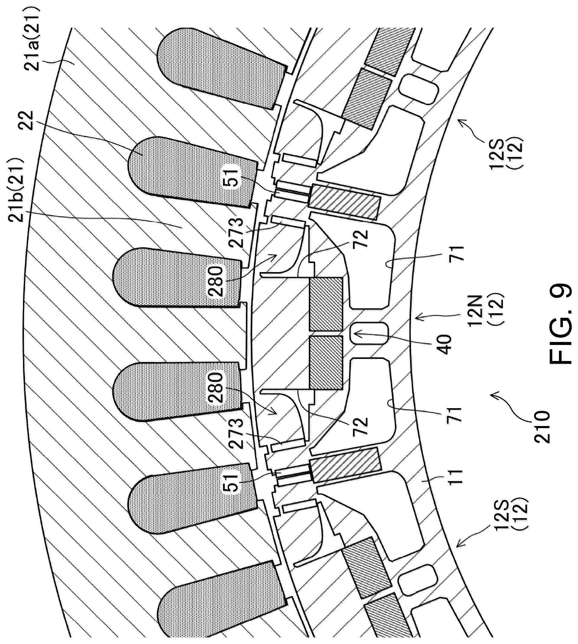 Patent US12592623 Figure 8 – Rotor structure of rotary electric machine