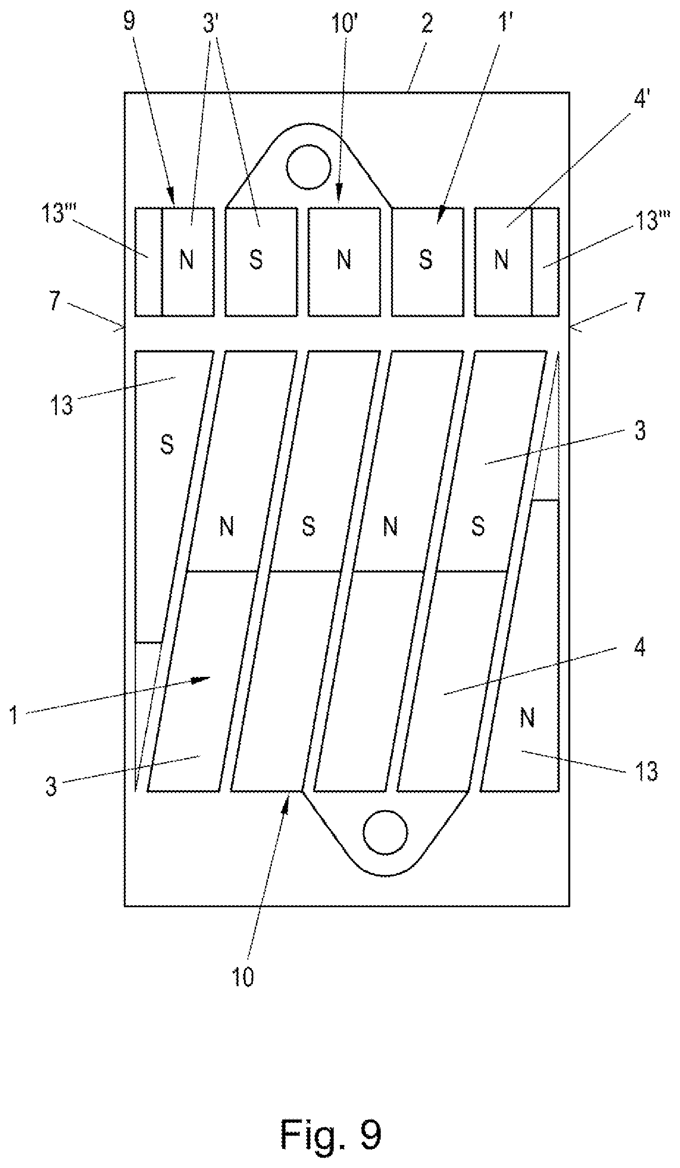 Patent US12592625 Figure 5 – Permanent magnet arrangement of a shuttle
