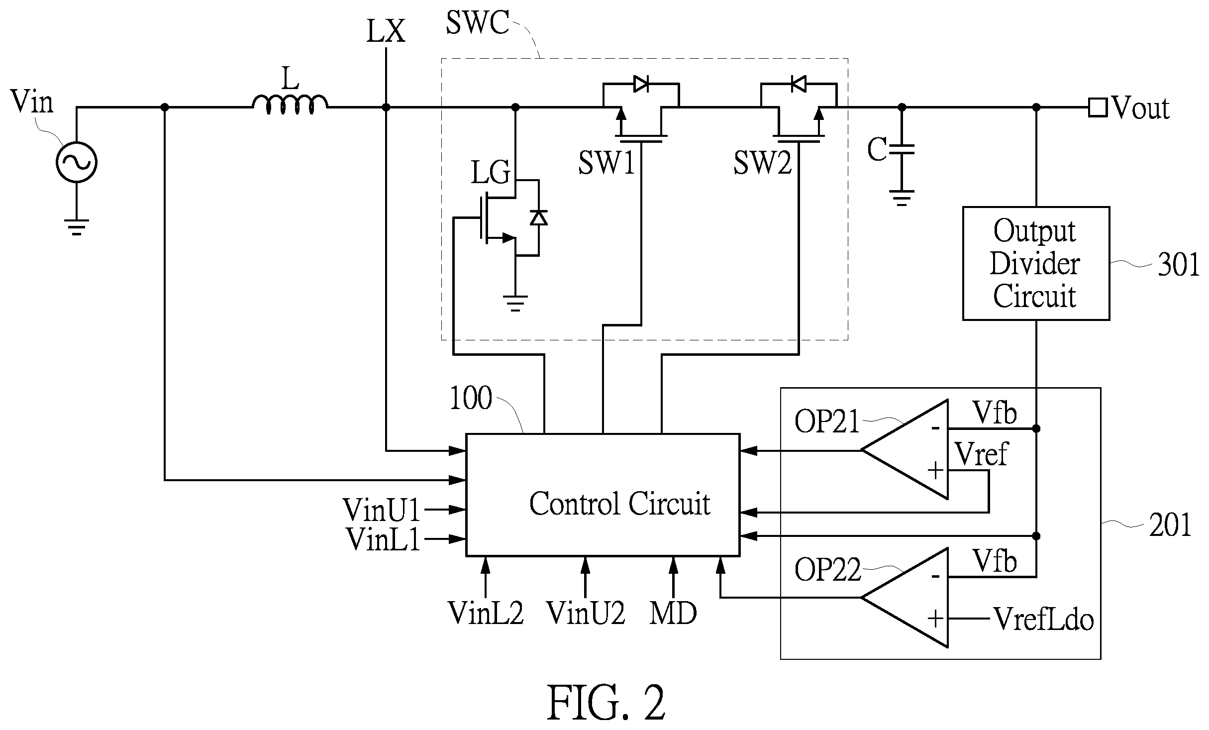 Patent US12592632 Figure 2 – Power converter having multi-mode switching mechanism