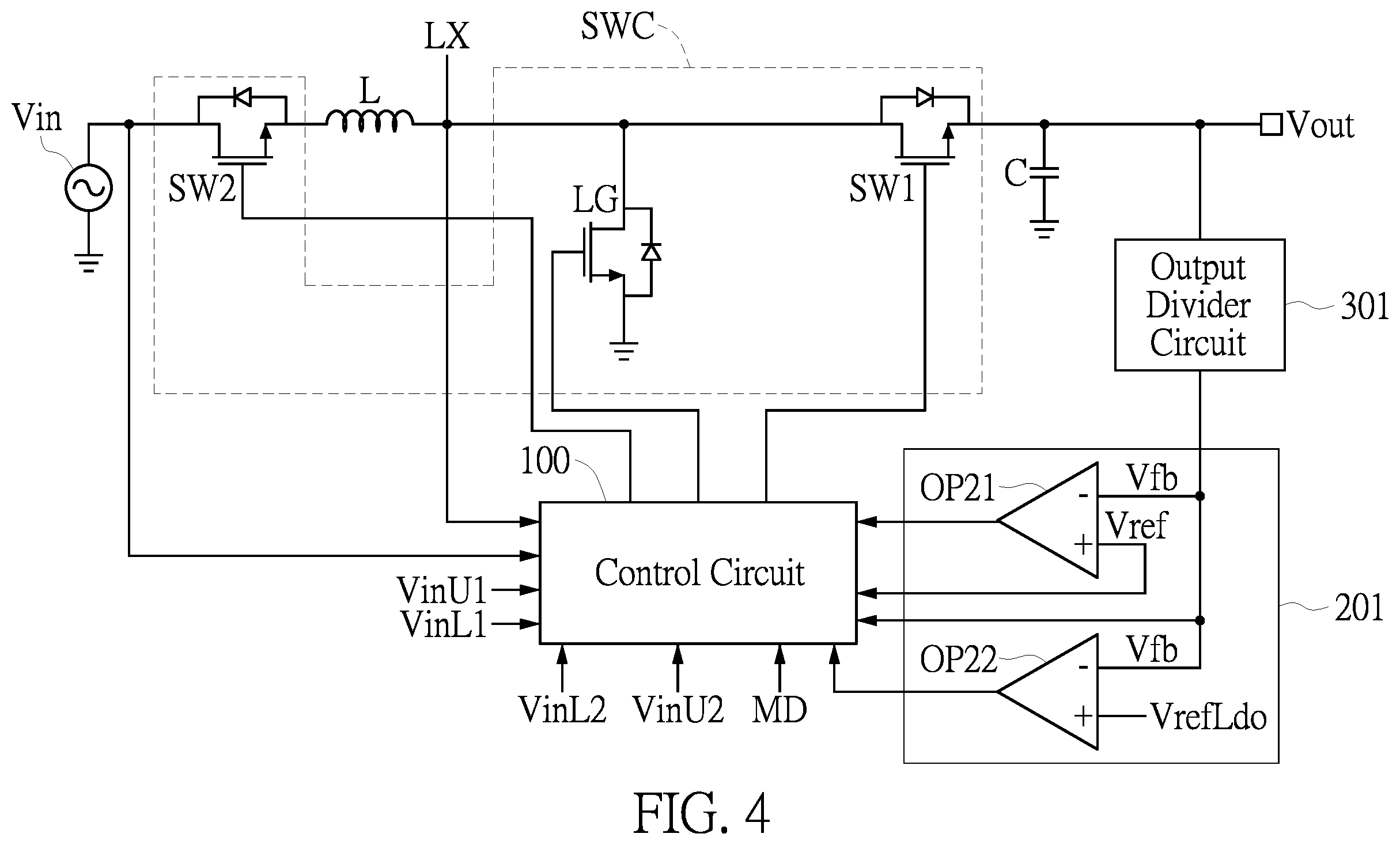 Patent US12592632 Figure 4 – Power converter having multi-mode switching mechanism
