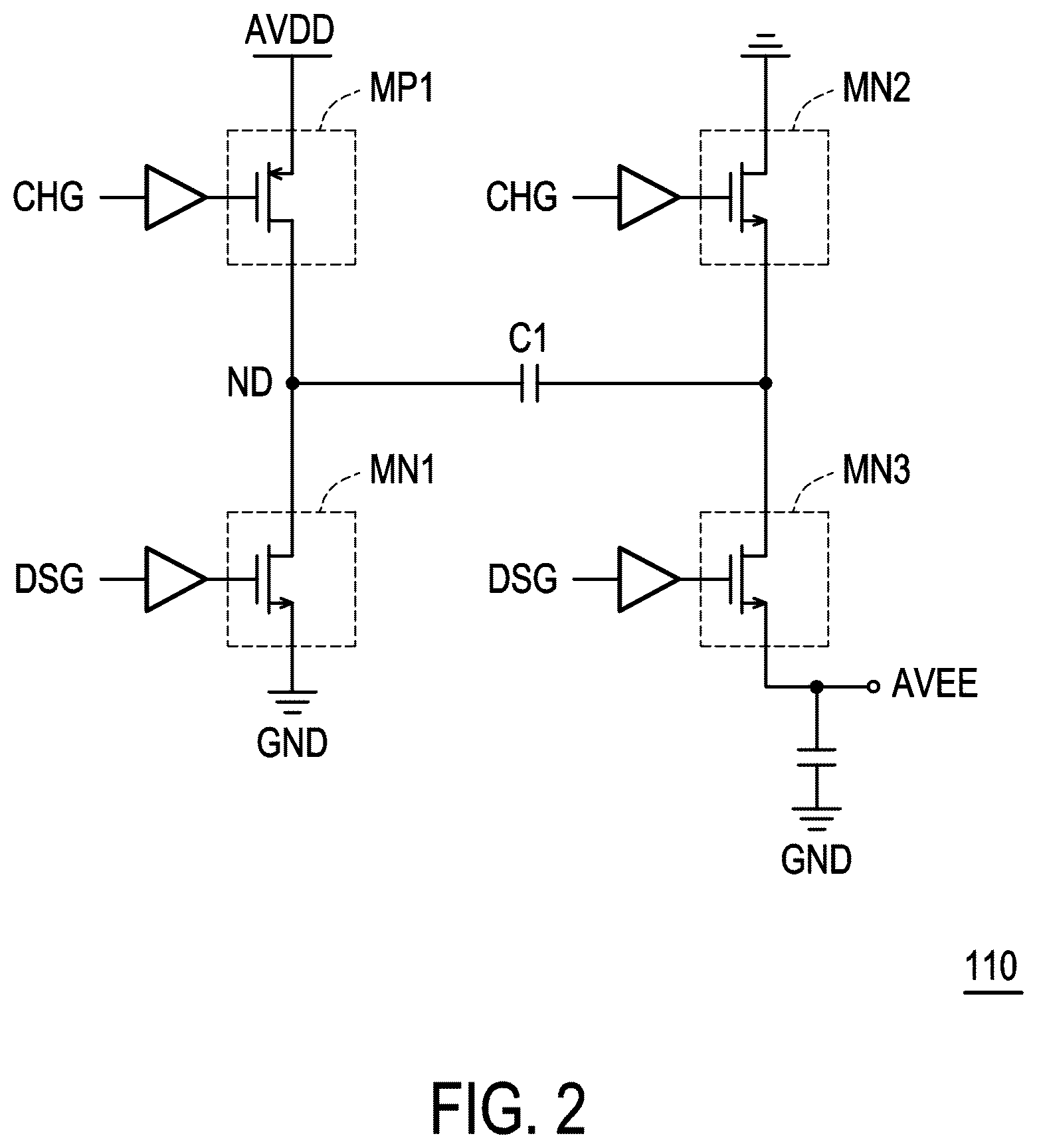 Patent US12592637 Figure 2 – Charge pump circuit and operating method thereof