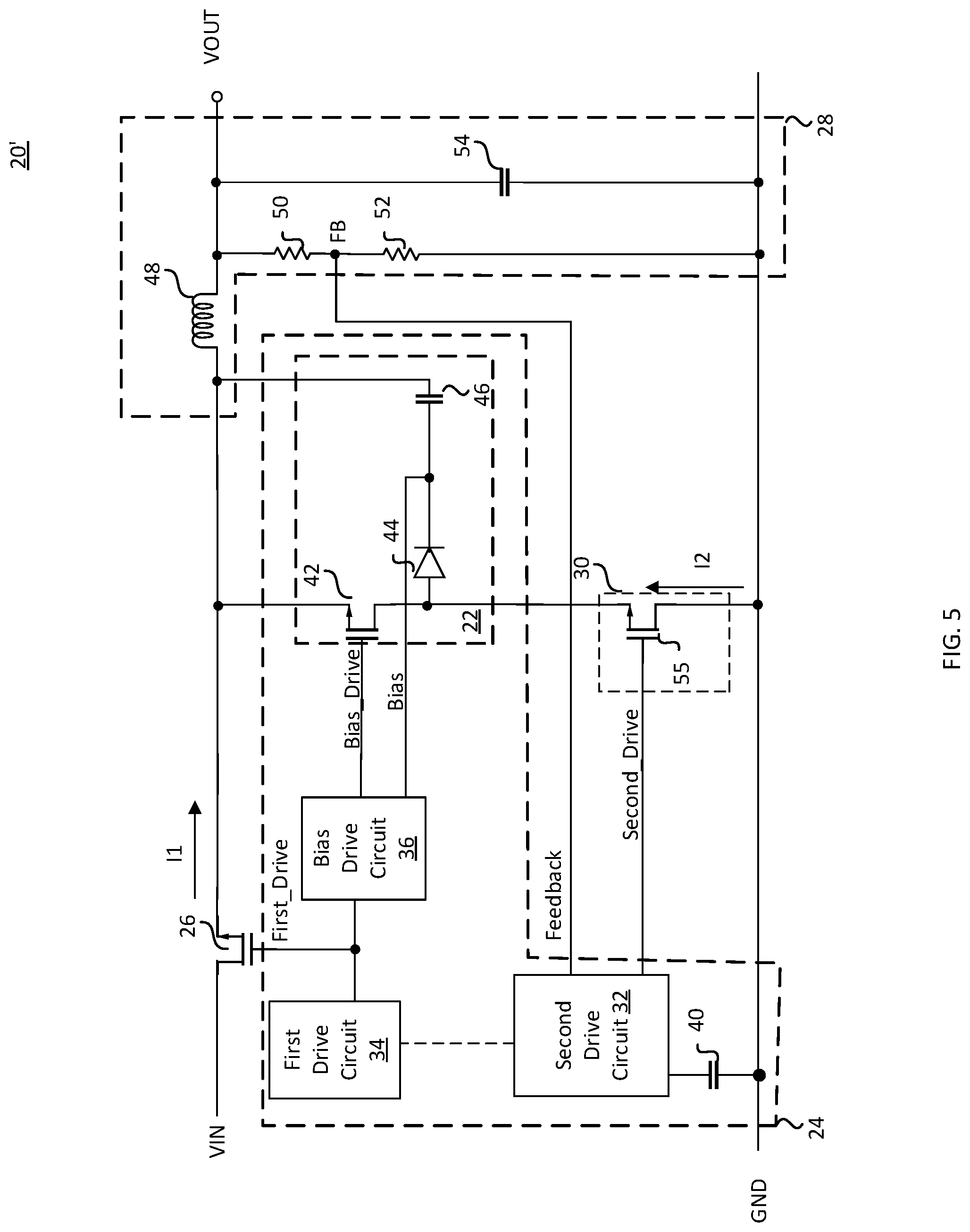 Patent US12592639 Figure 5 – Self-biasing the input controller in a power converter