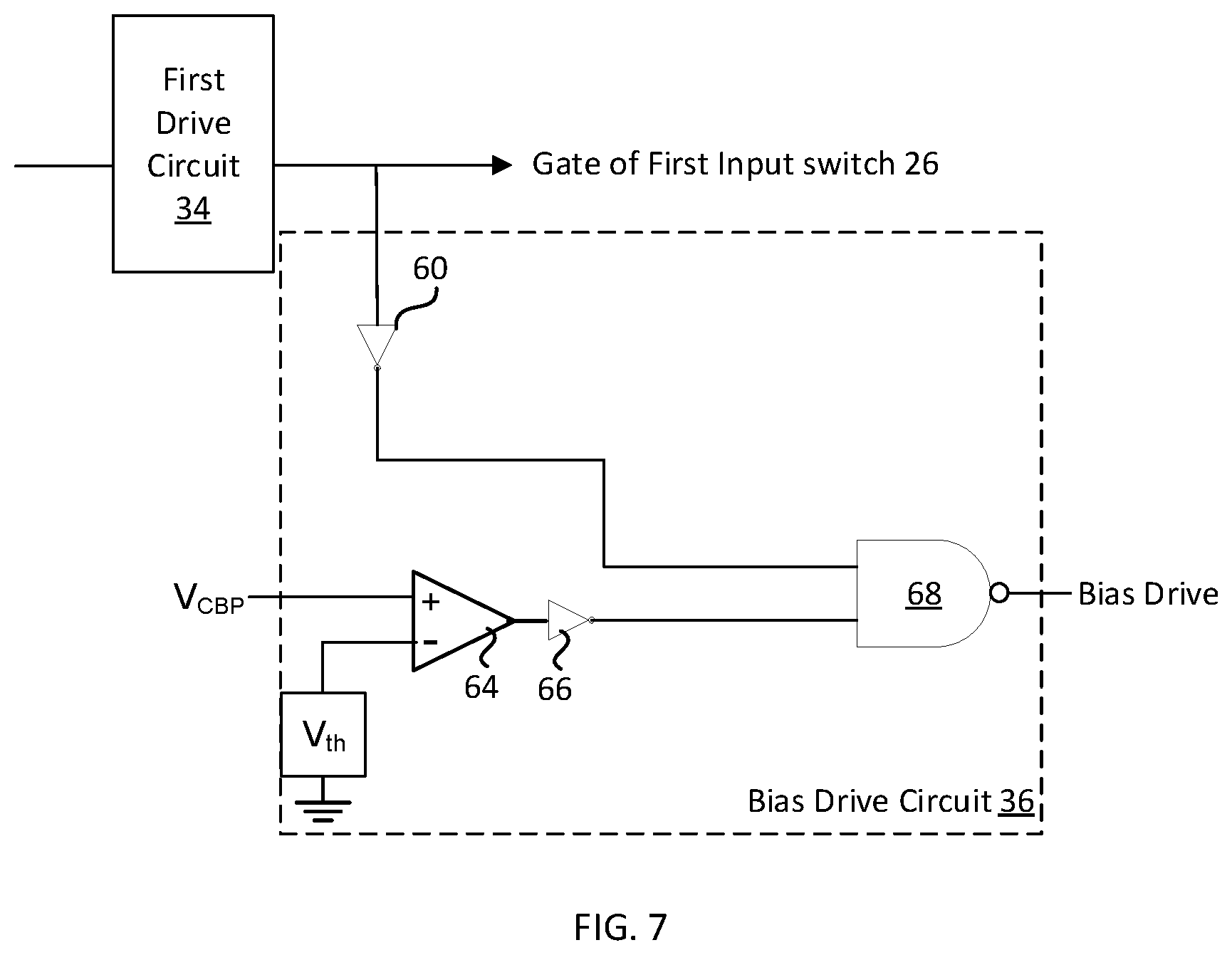 Patent US12592639 Figure 7 – Self-biasing the input controller in a power converter