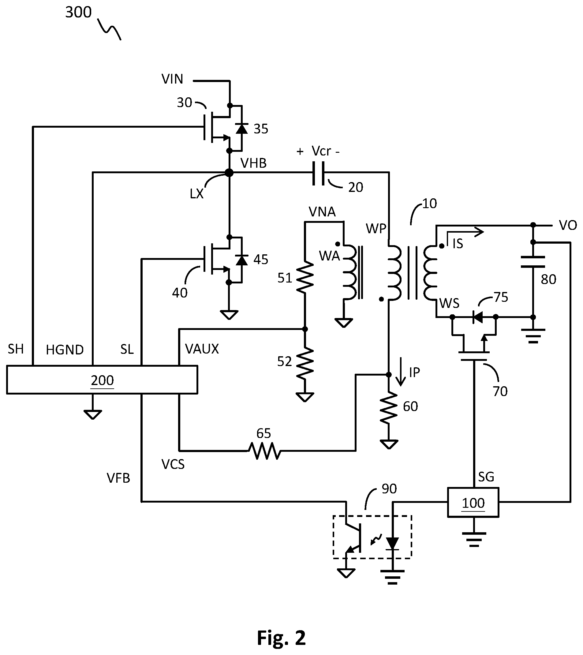 Patent US12592644 Figure 2 – Resonant flyback power converter and switching control circuit and method thereof