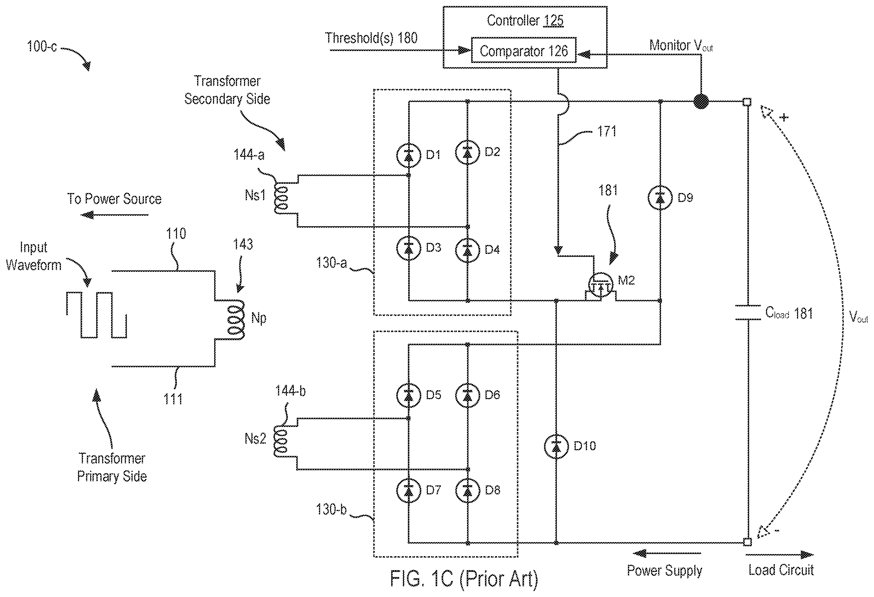 Patent US12592645 Figure 3 – Switched-in voltage doubler utilizing parallel/series rectifier output