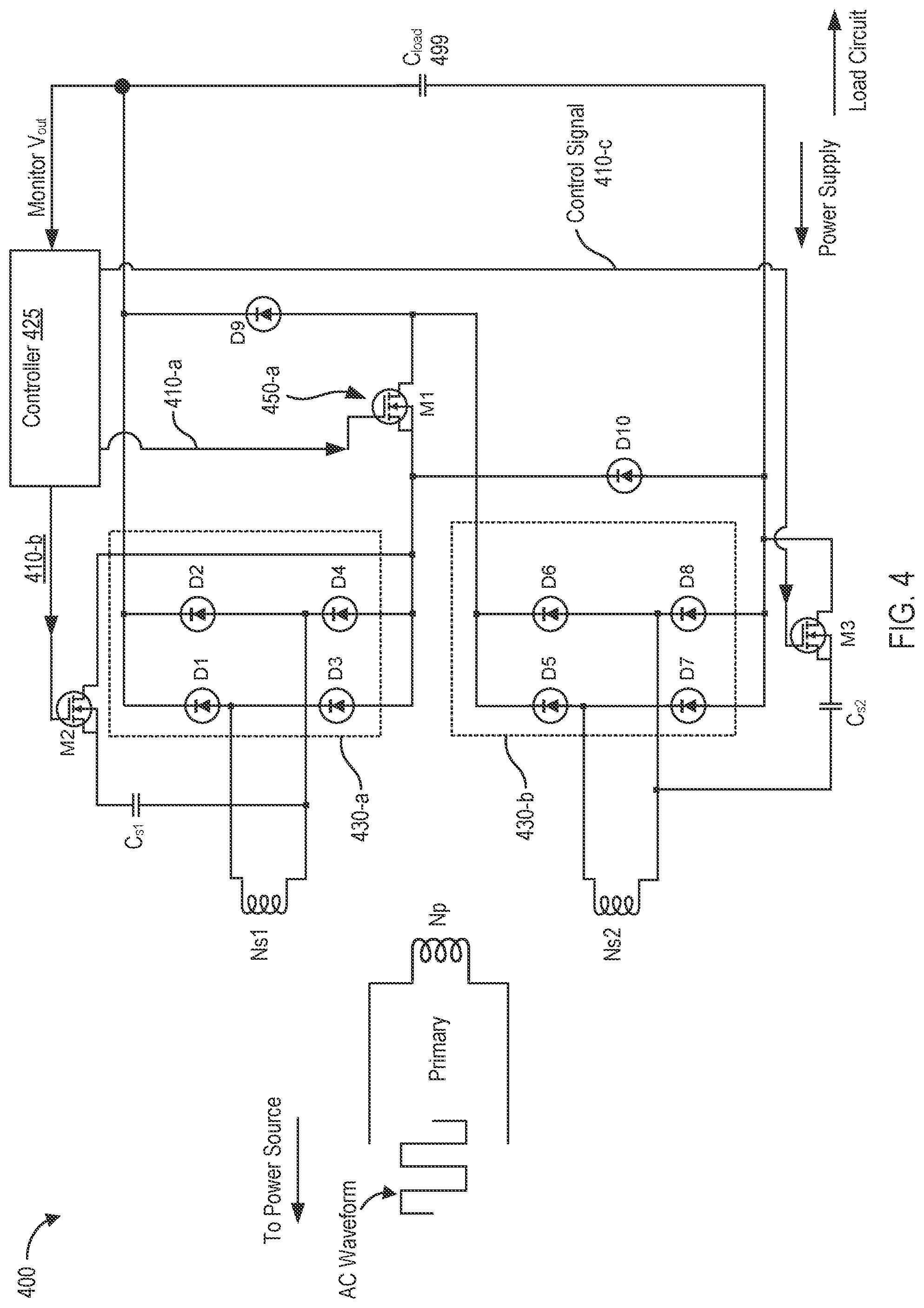 Patent US12592645 Figure 7 – Switched-in voltage doubler utilizing parallel/series rectifier output
