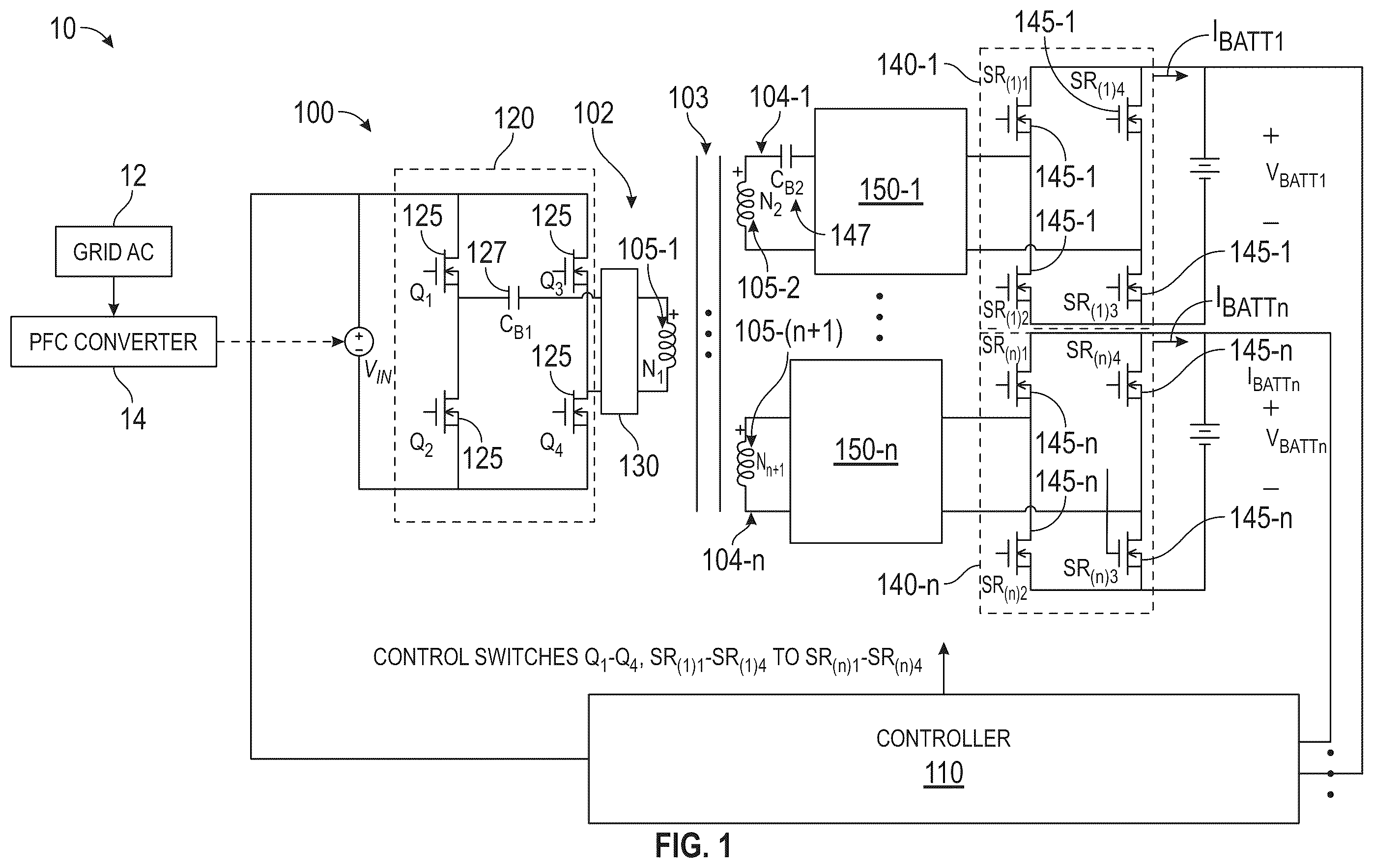 Patent US12592647 Figure 1 – Multiple-port bidirectional DC-DC converters and control methods therof