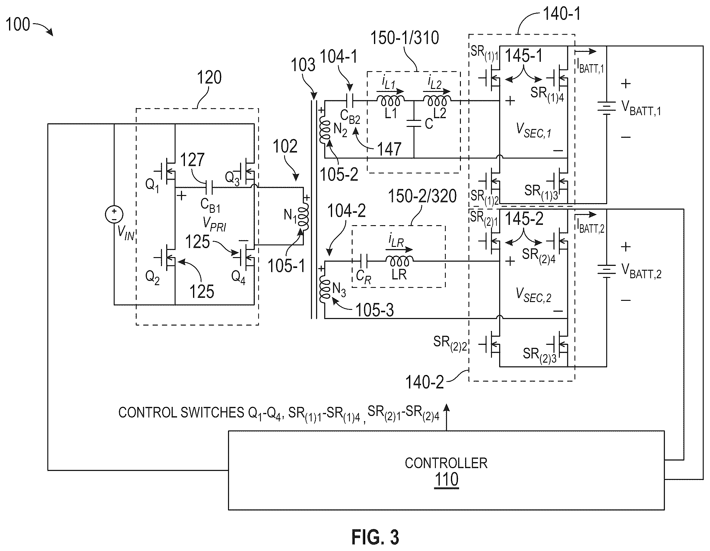 Patent US12592647 Figure 3 – Multiple-port bidirectional DC-DC converters and control methods therof