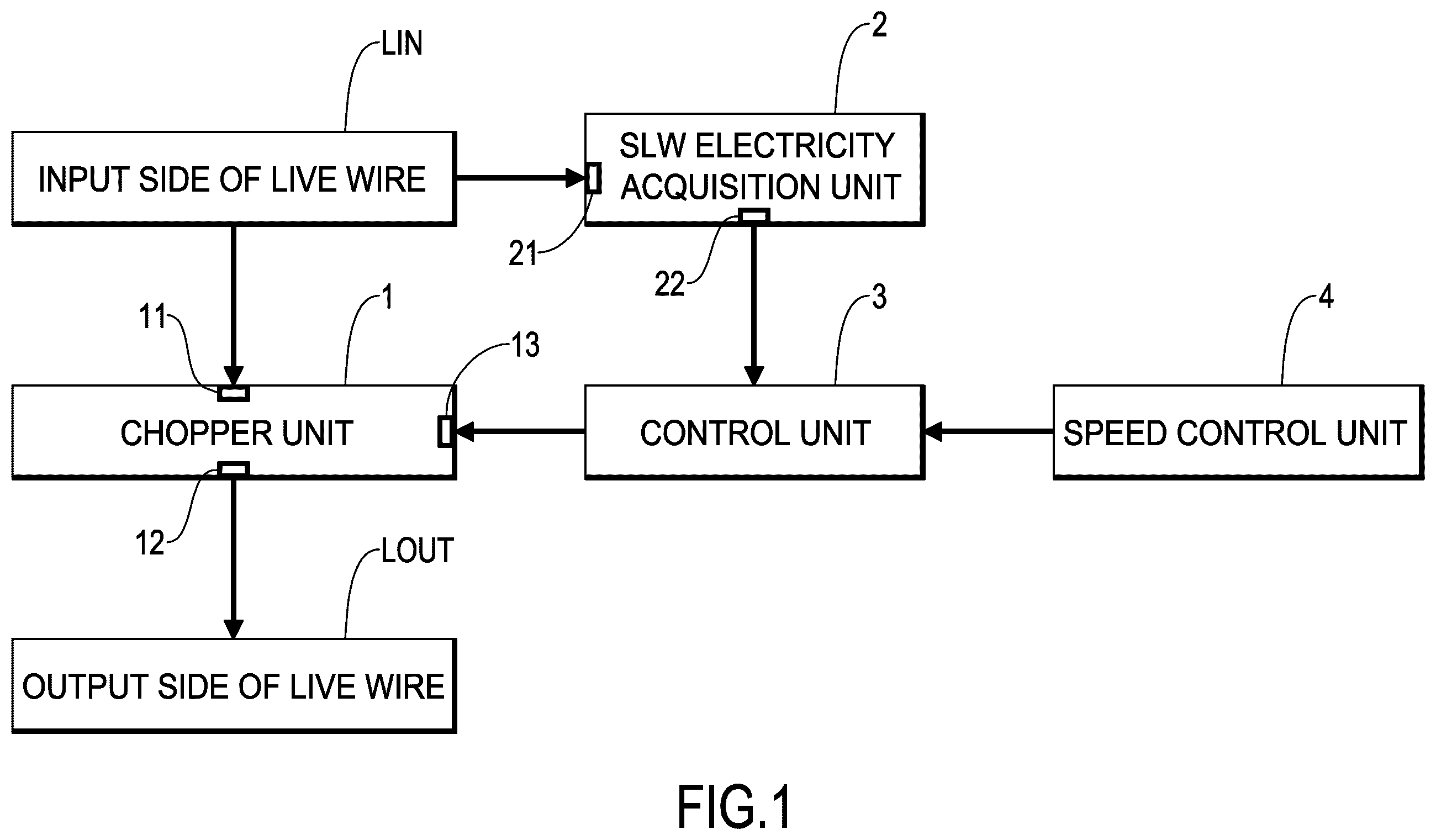 Patent US12592659 Figure 1 – Single live wired speed control circuit of ceiling fan motor