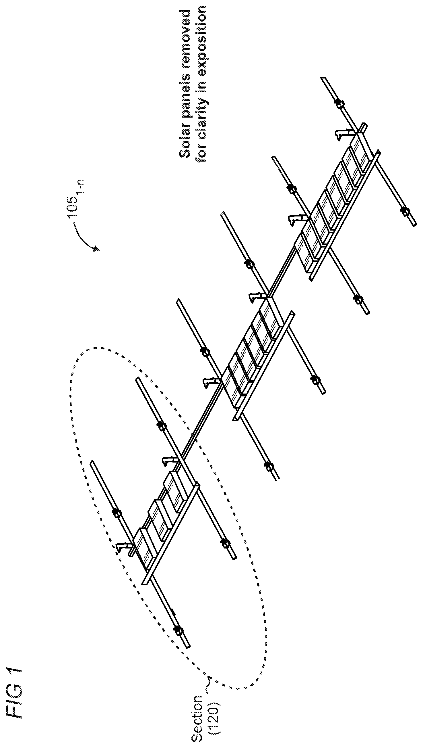 Patent US12592663 Figure 1 – Support member for a solar panel rack