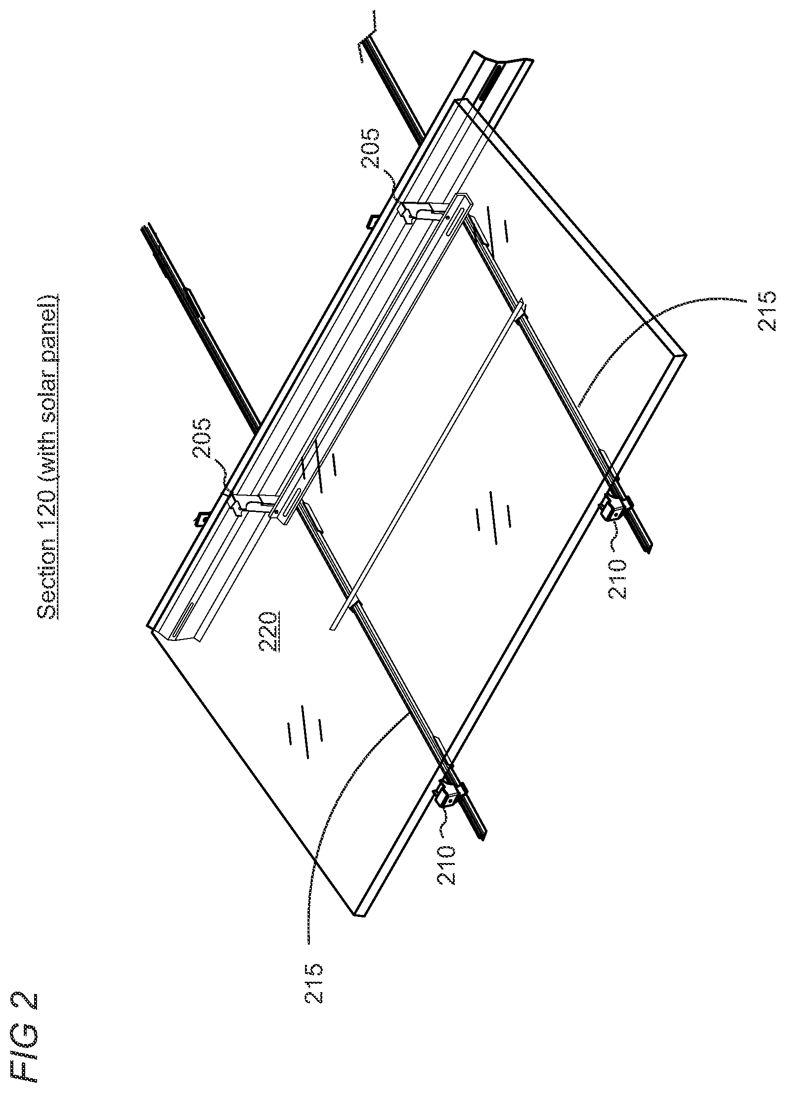 Patent US12592663 Figure 2 – Support member for a solar panel rack