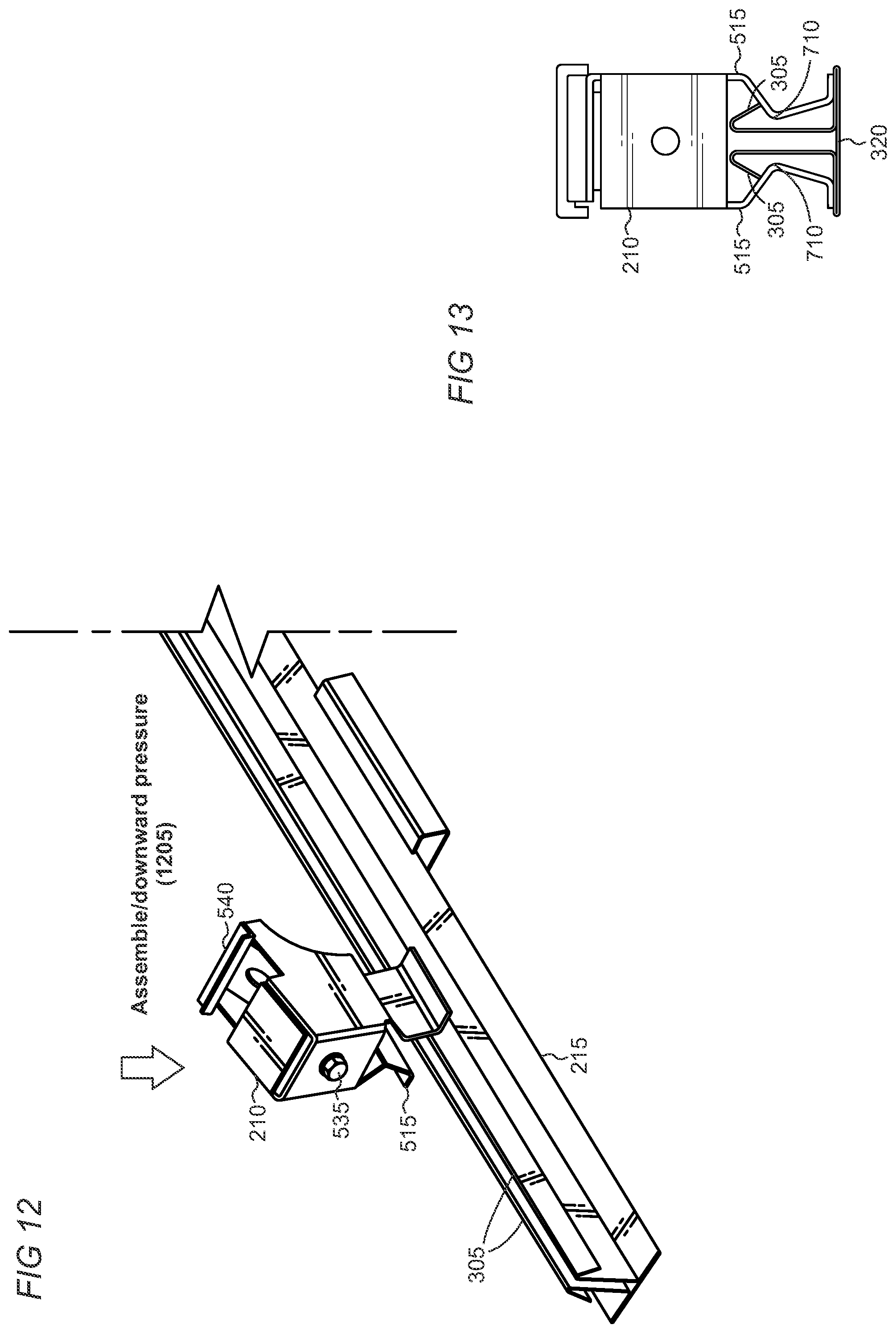 Patent US12592663 Figure 14 – Support member for a solar panel rack