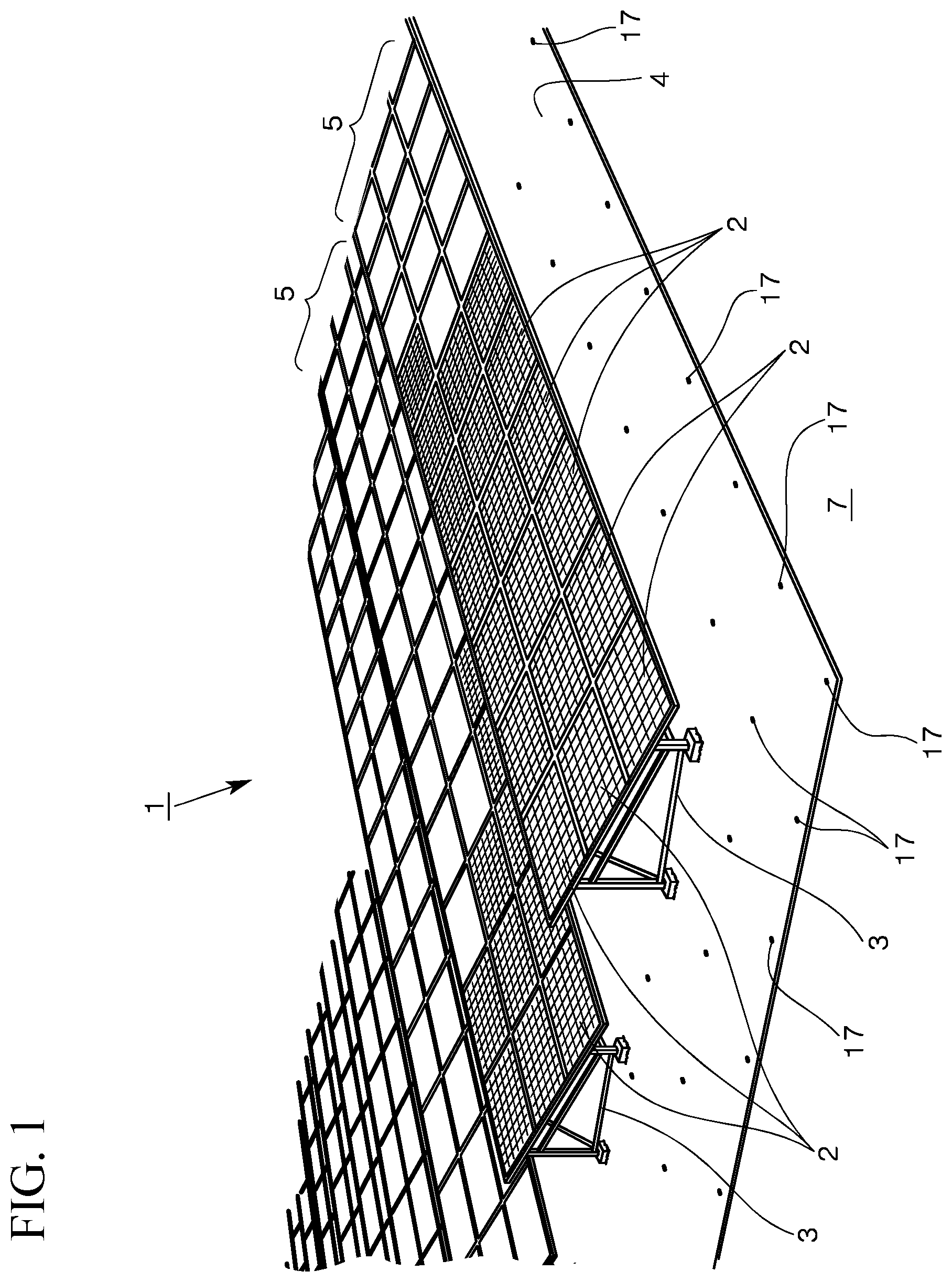 Patent US12592664 Figure 1 – Solar power generation system and reflector for solar power generation system