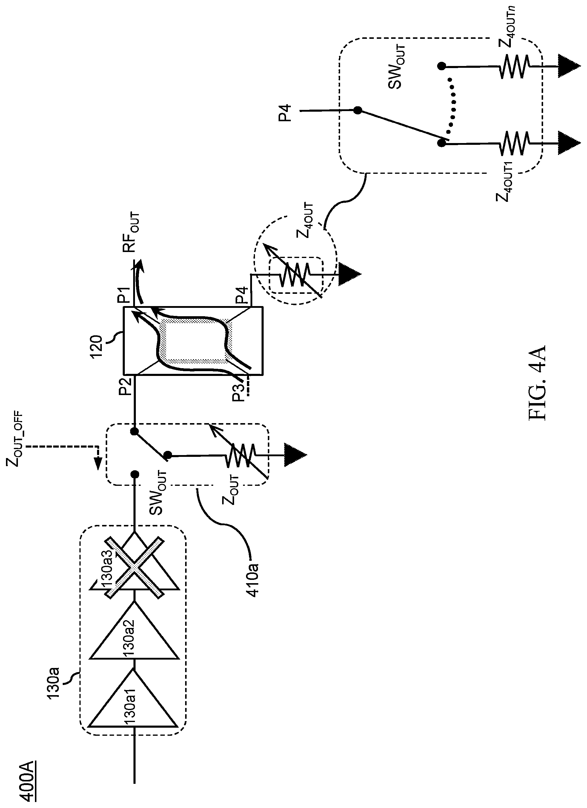 Patent US12592669 Figure 7 – Balanced amplifier arrangement for power control and improved deep back-off efficiency