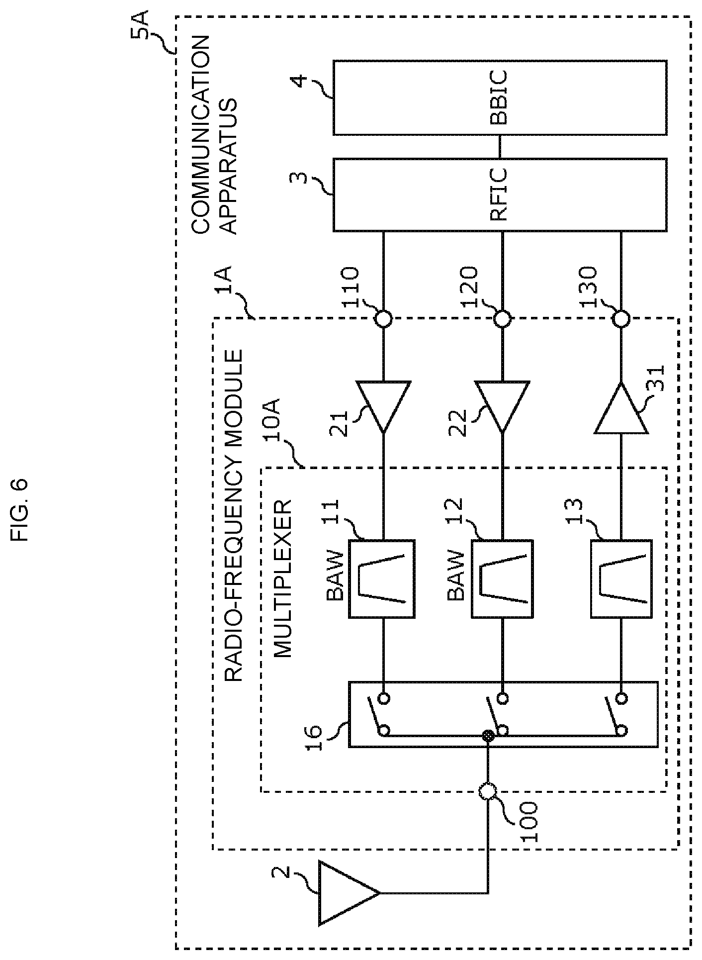 Patent US12592679 Figure 5 – Multiplexer, radio-frequency module, and communication apparatus