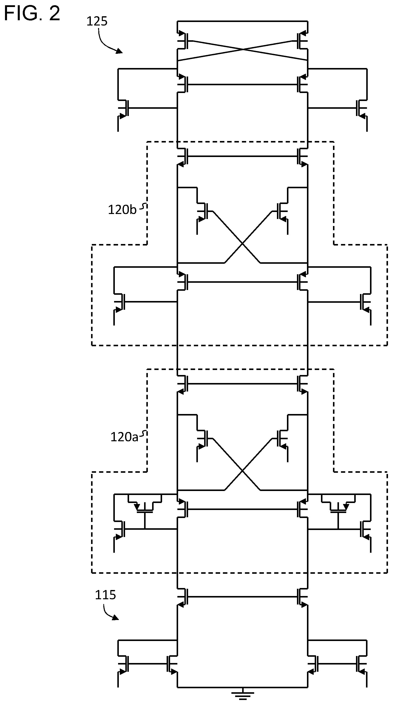 Patent US12592682 Figure 2 – Voltage scalable level shifter