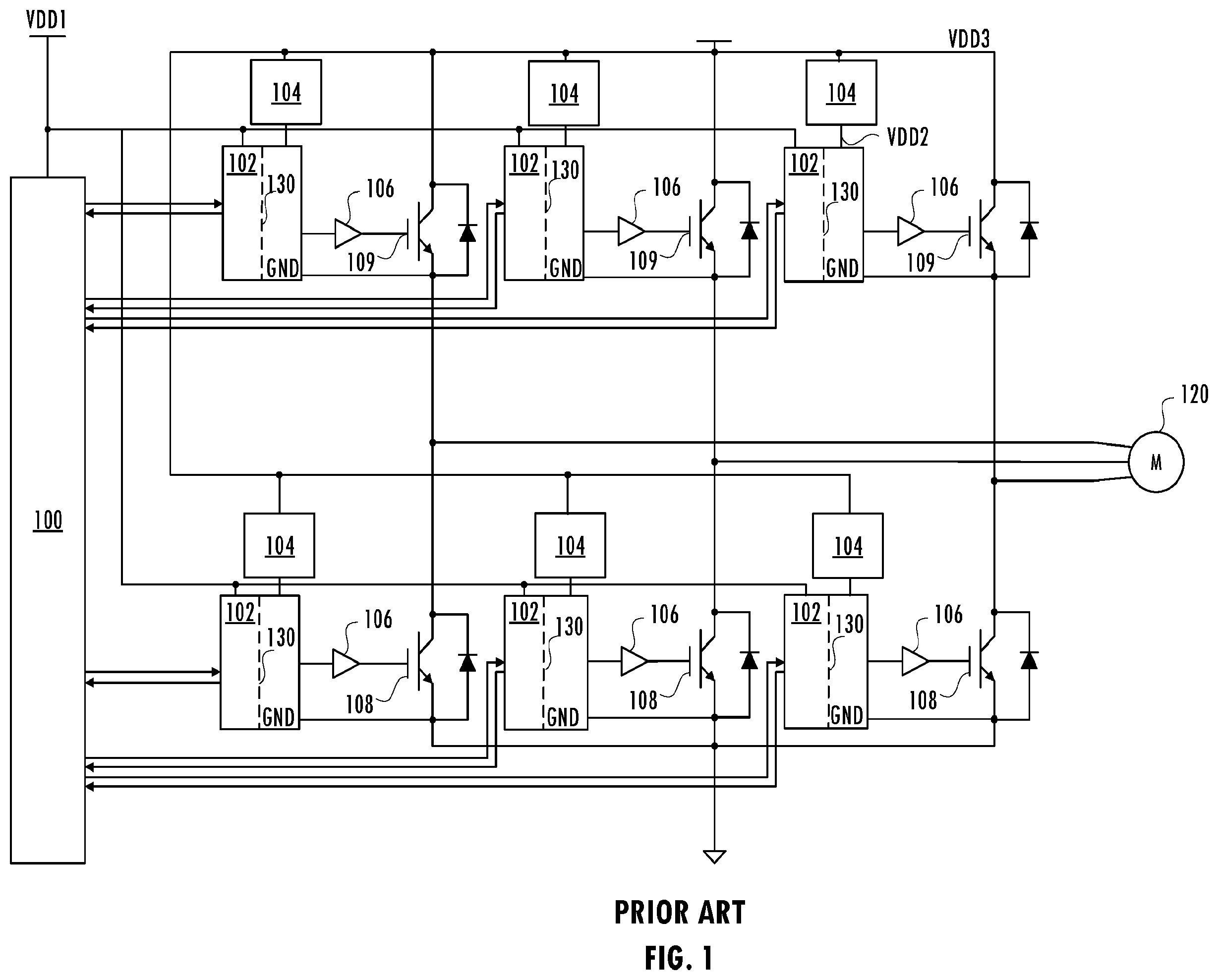 Patent US12592683 Figure 1 – Variable current drive for isolated gate drivers