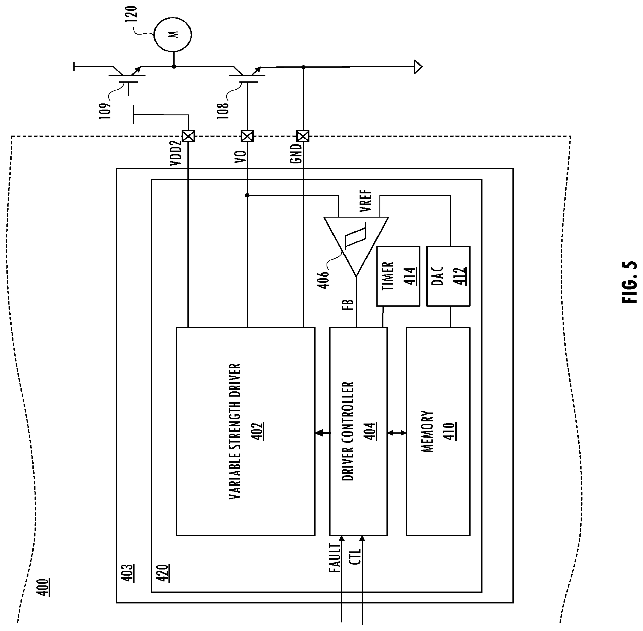 Patent US12592683 Figure 5 – Variable current drive for isolated gate drivers