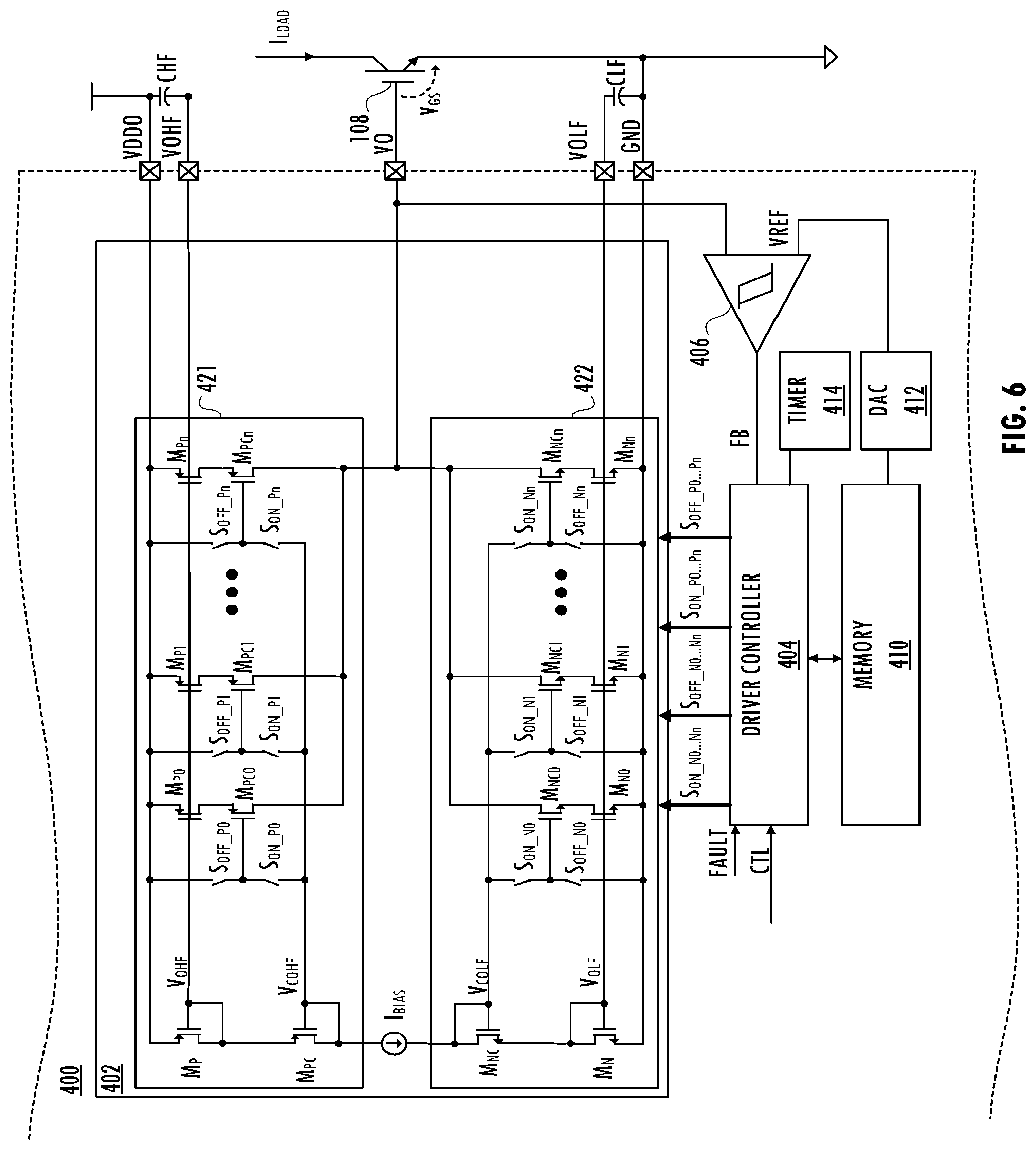 Patent US12592683 Figure 6 – Variable current drive for isolated gate drivers