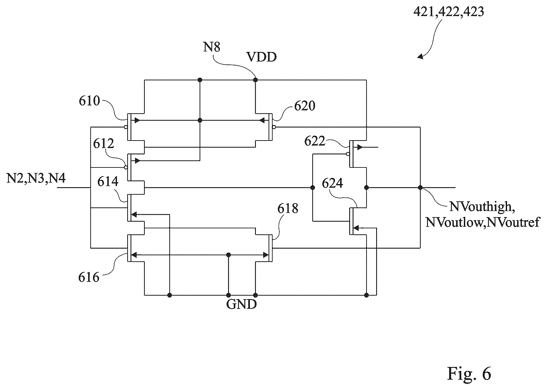 Patent US12592686 Figure 6 – Electronic circuit and method