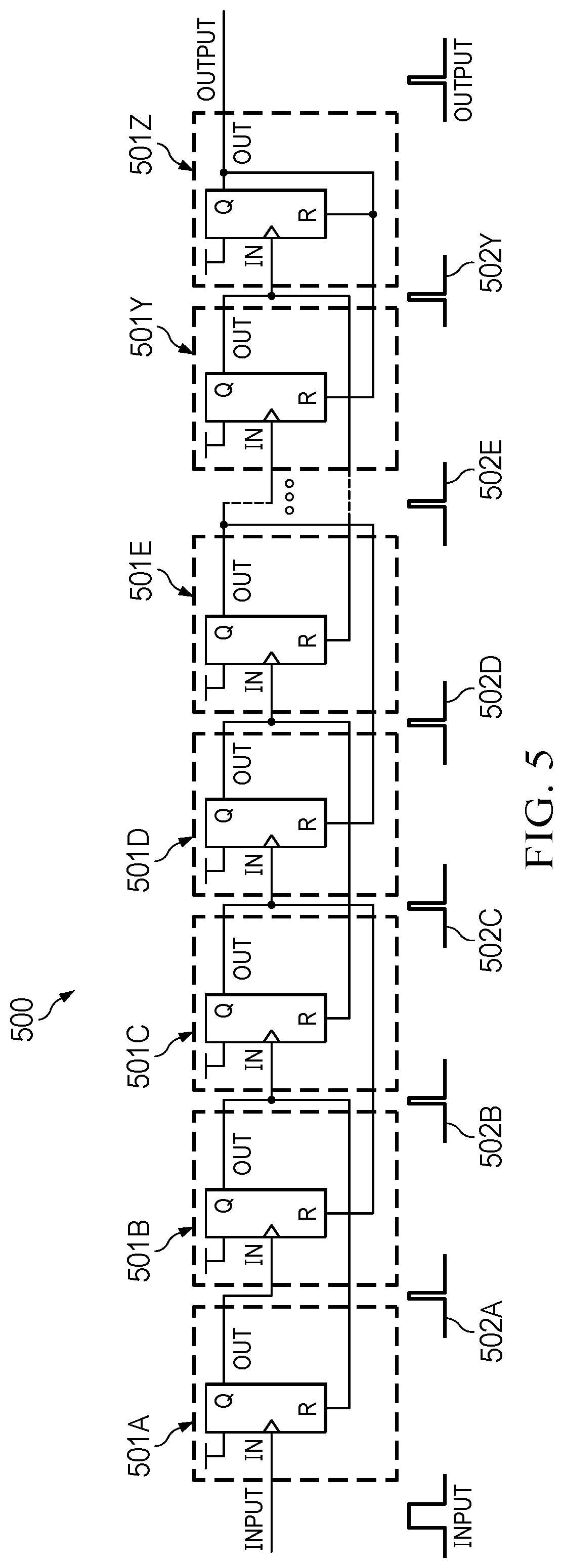 Patent US12592688 Figure 4 – Signal transmission through long delay lines