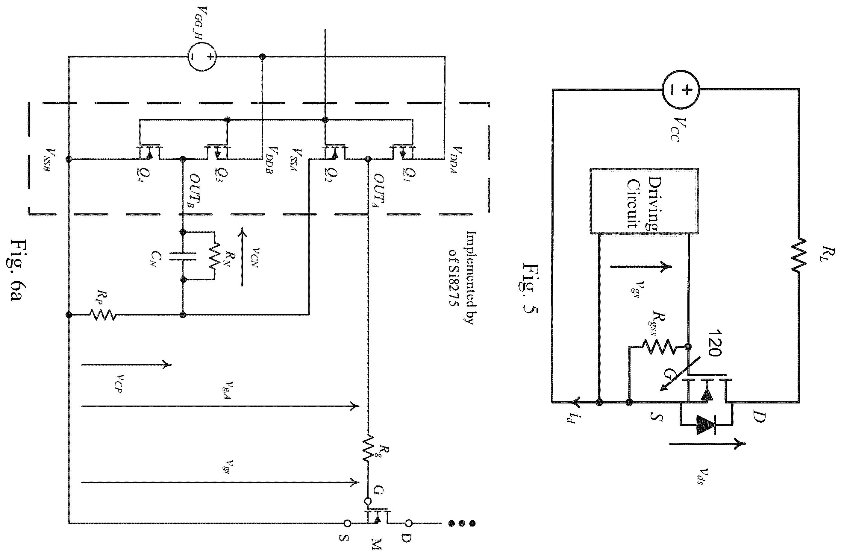 Patent US12592693 Figure 4 – Gate driving circuit with switched-capacitor circuit to generate negative gate-source voltage pulses