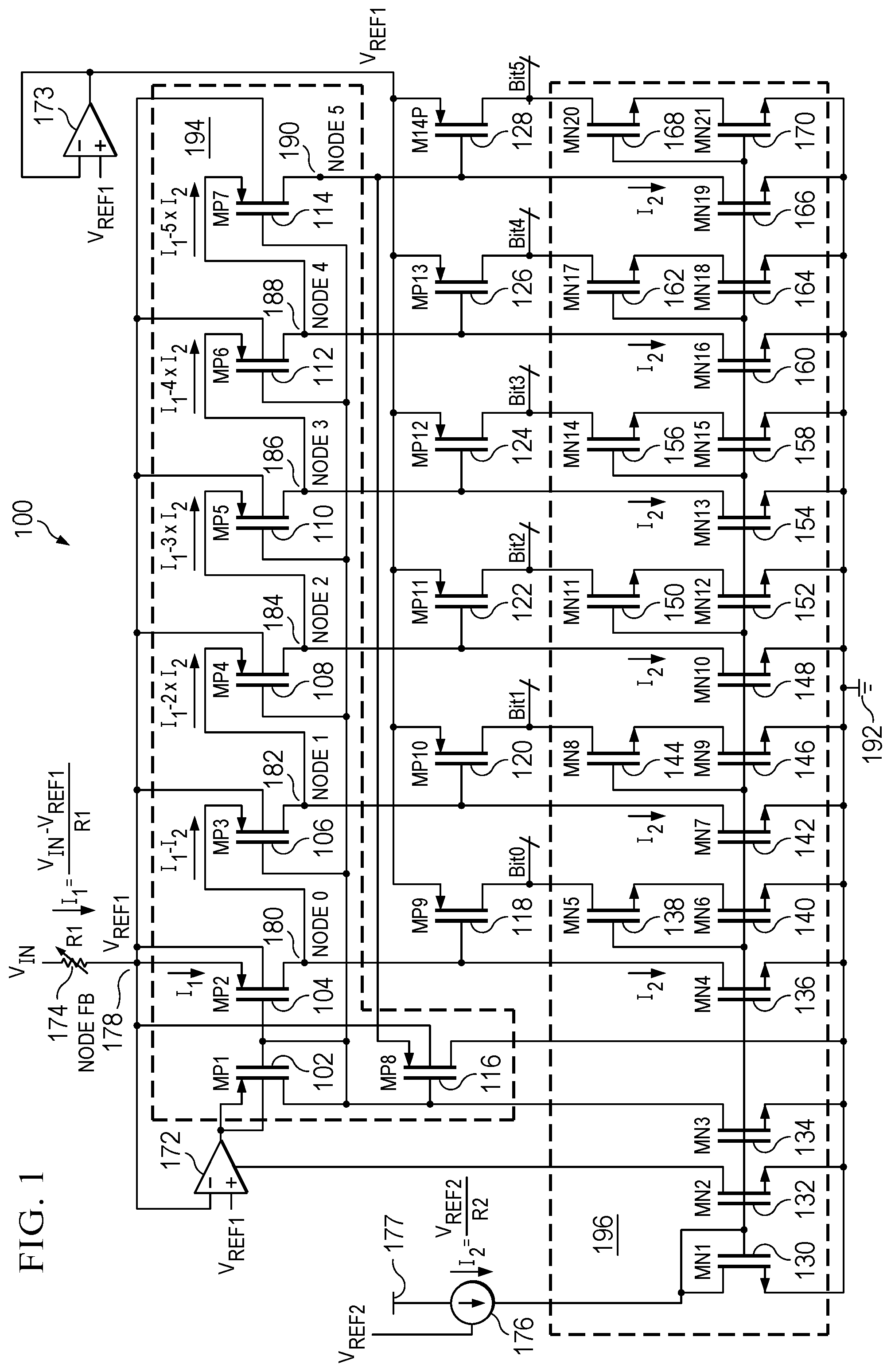Patent US12592711 Figure 1 – Asynchronous analog to digital converter