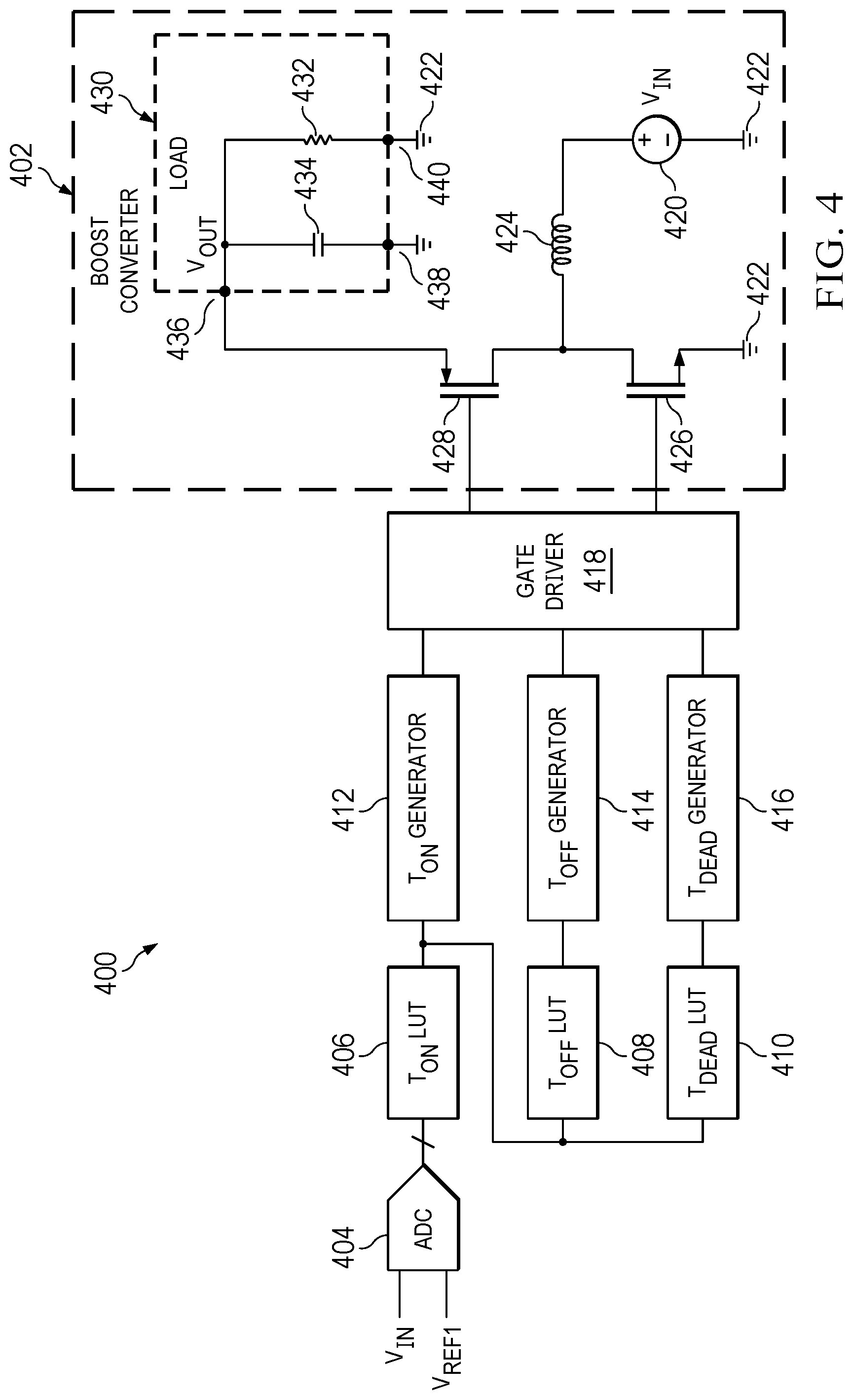 Patent US12592711 Figure 4 – Asynchronous analog to digital converter