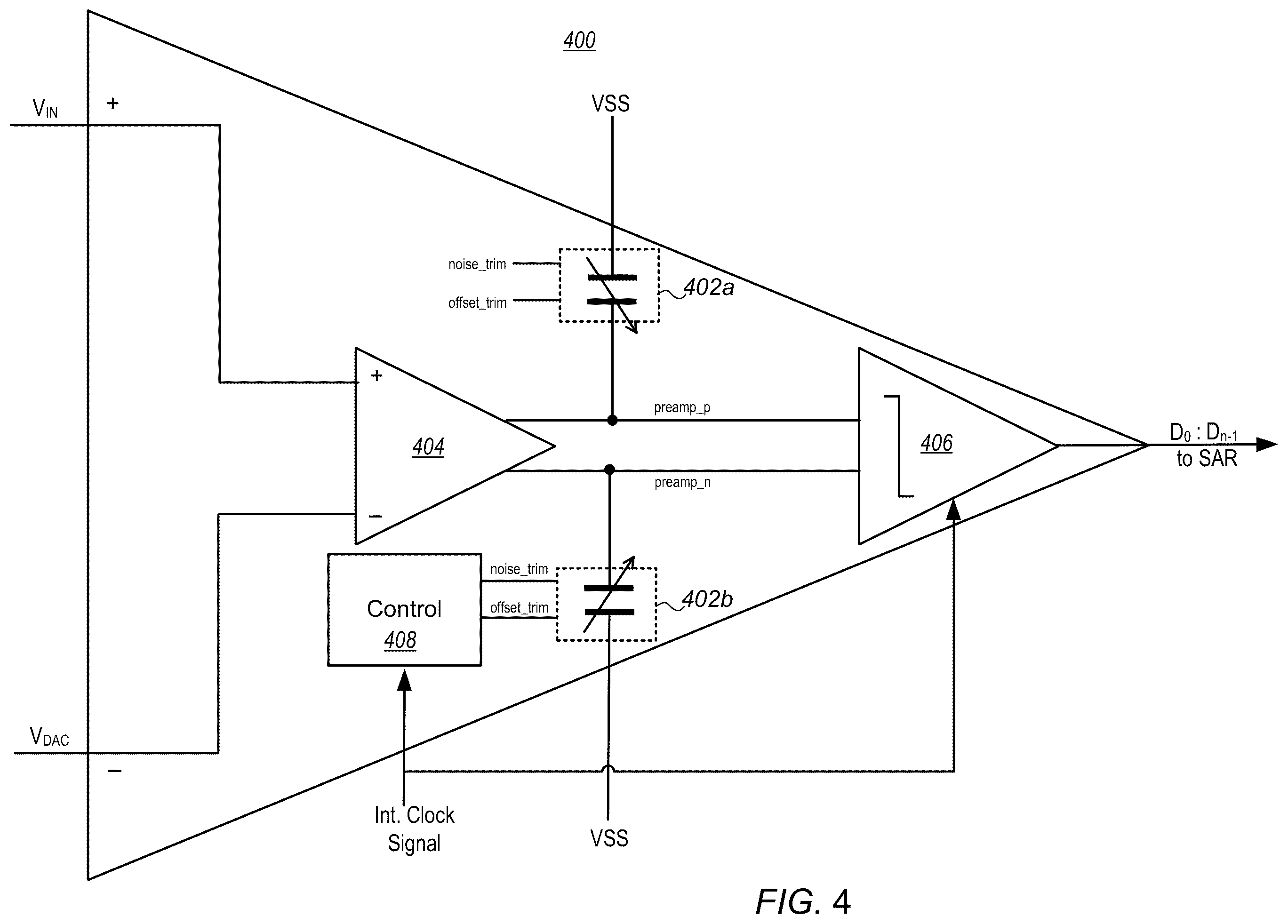 Patent US12592716 Figure 4 – Adaptive power tuning in a successive approximation analog-to-digital converter