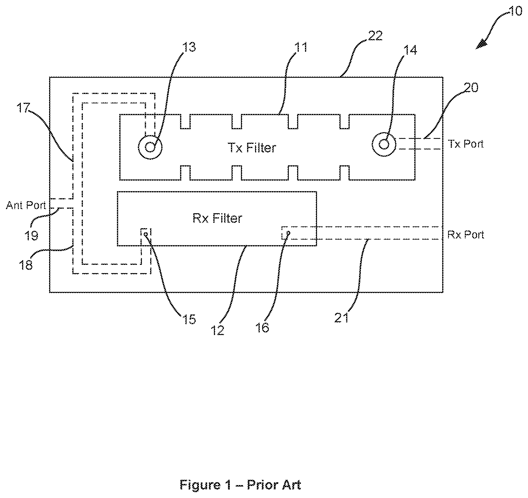 Patent US12592723 Figure 1 – Duplexer, multiplexer and multiband filter