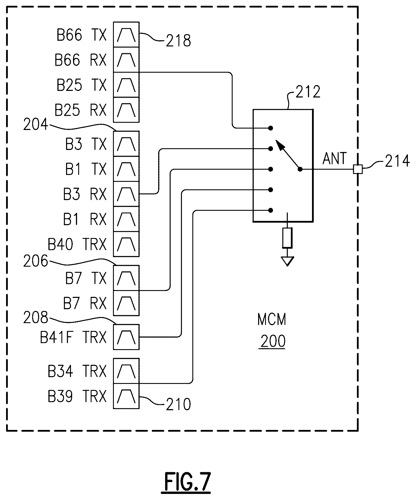 Patent US12592725 Figure 7 – Configurable filter bands for radio frequency communication