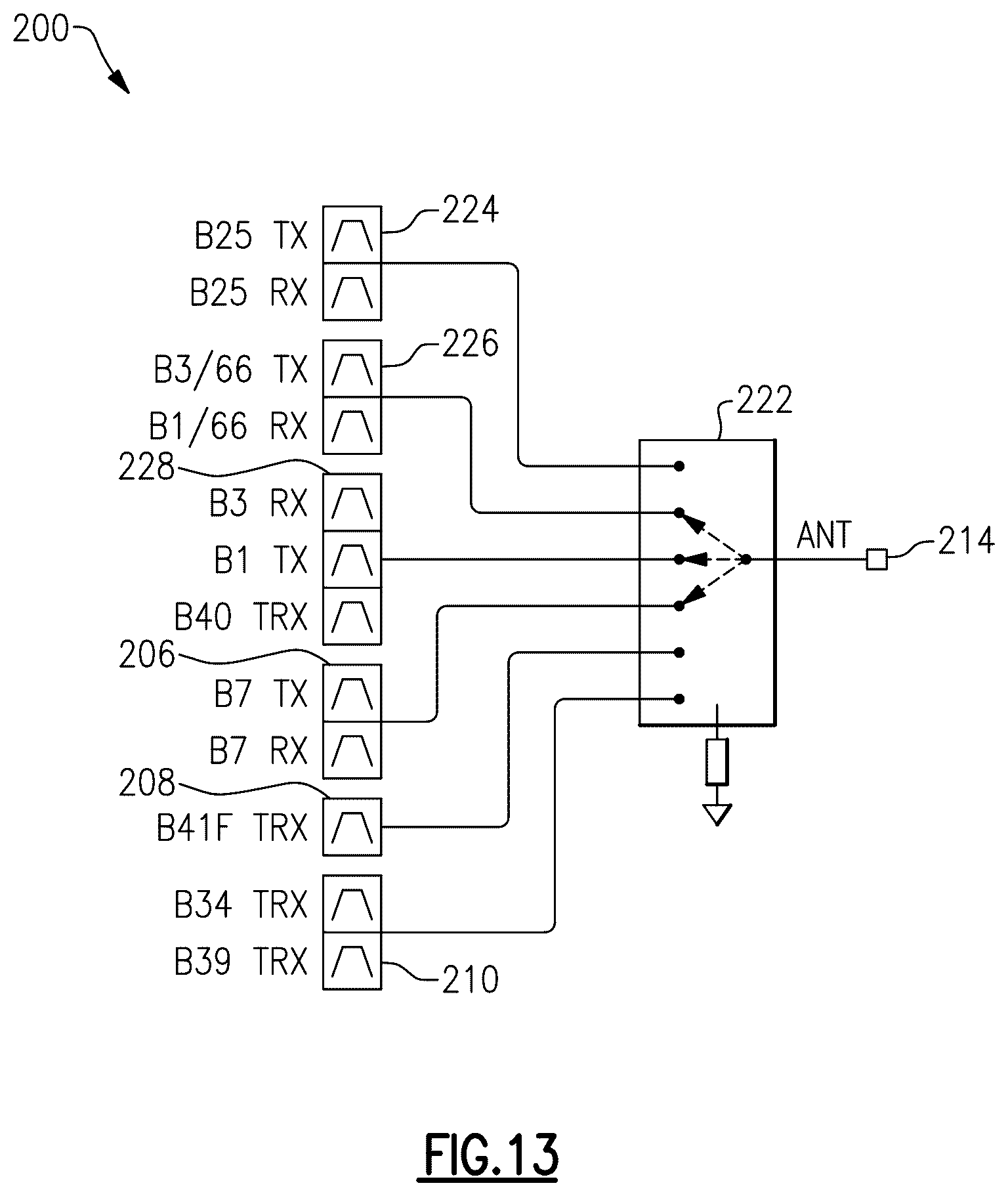 Patent US12592725 Figure 13 – Configurable filter bands for radio frequency communication