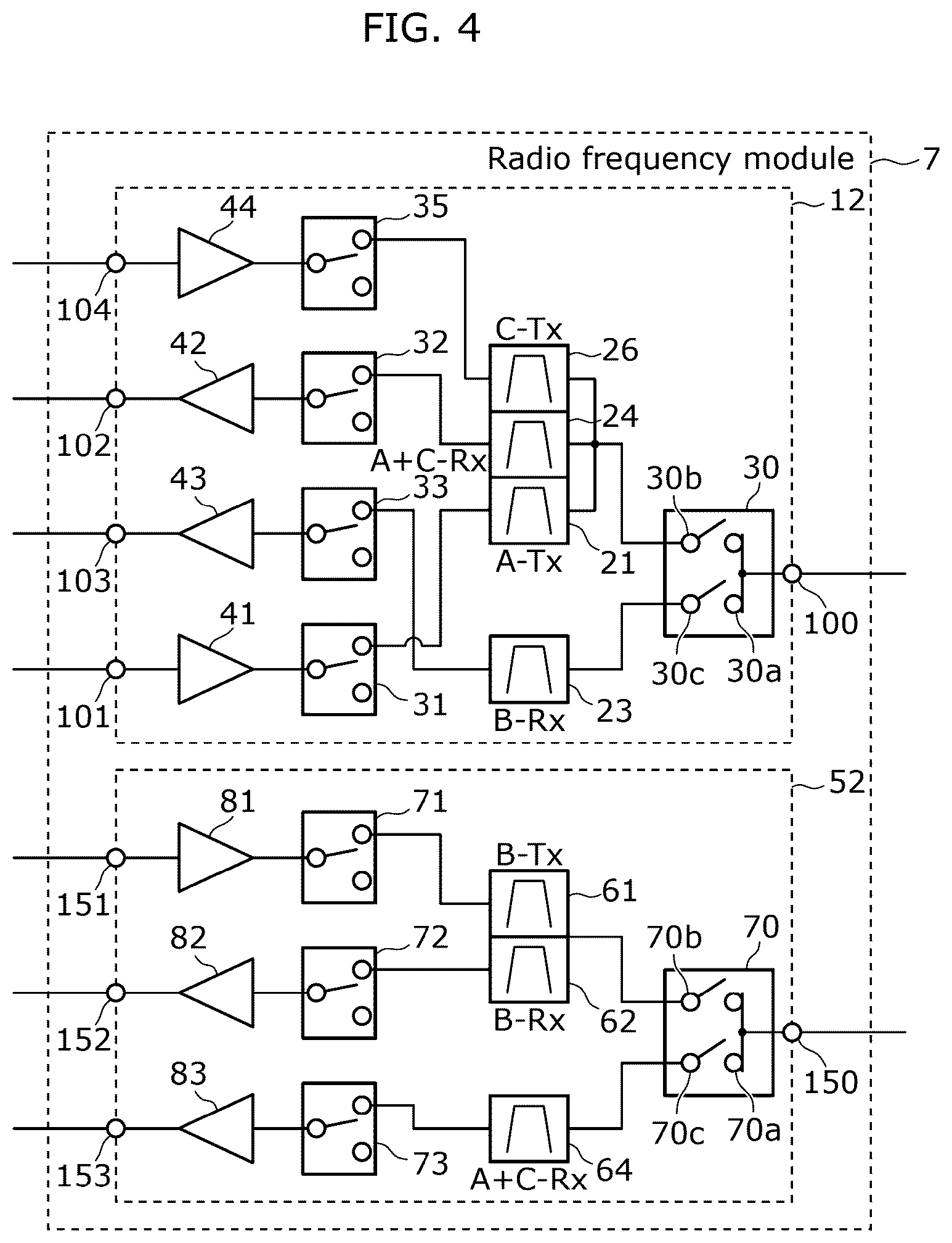 Patent US12592726 Figure 3 – Radio frequency module and communication device