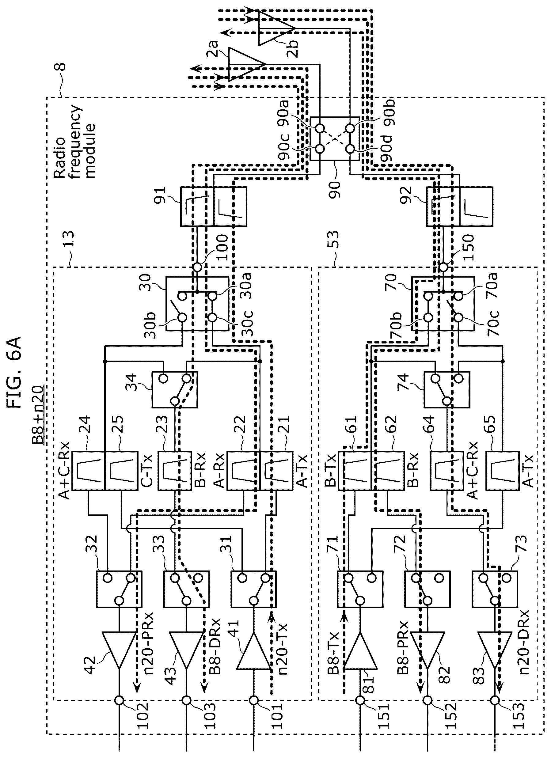 Patent US12592726 Figure 5 – Radio frequency module and communication device