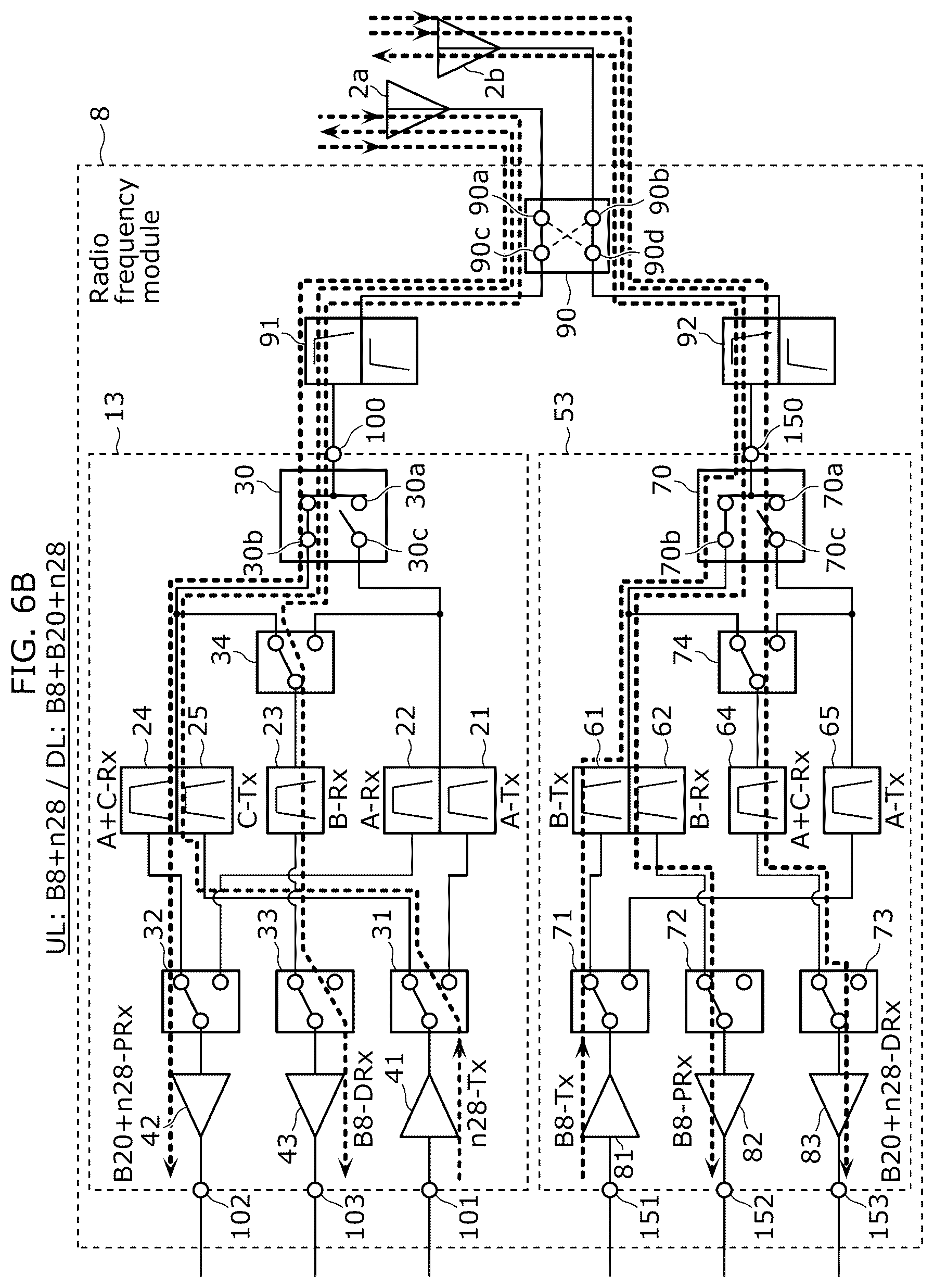 Patent US12592726 Figure 6 – Radio frequency module and communication device