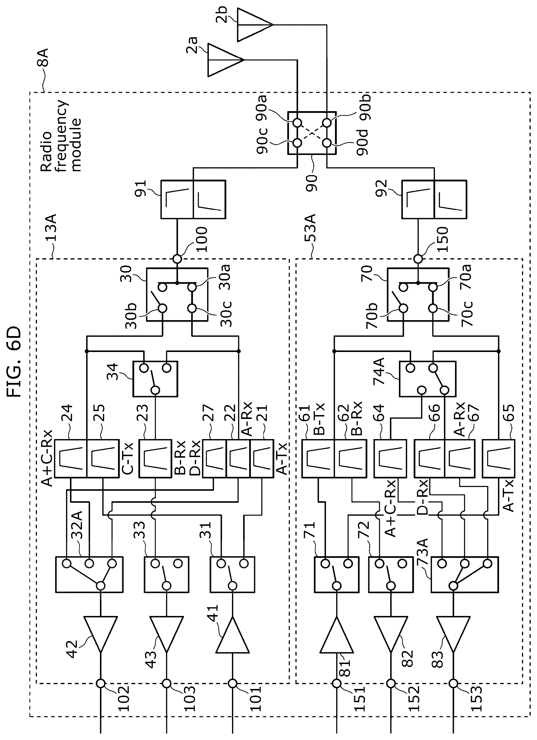 Patent US12592726 Figure 8 – Radio frequency module and communication device