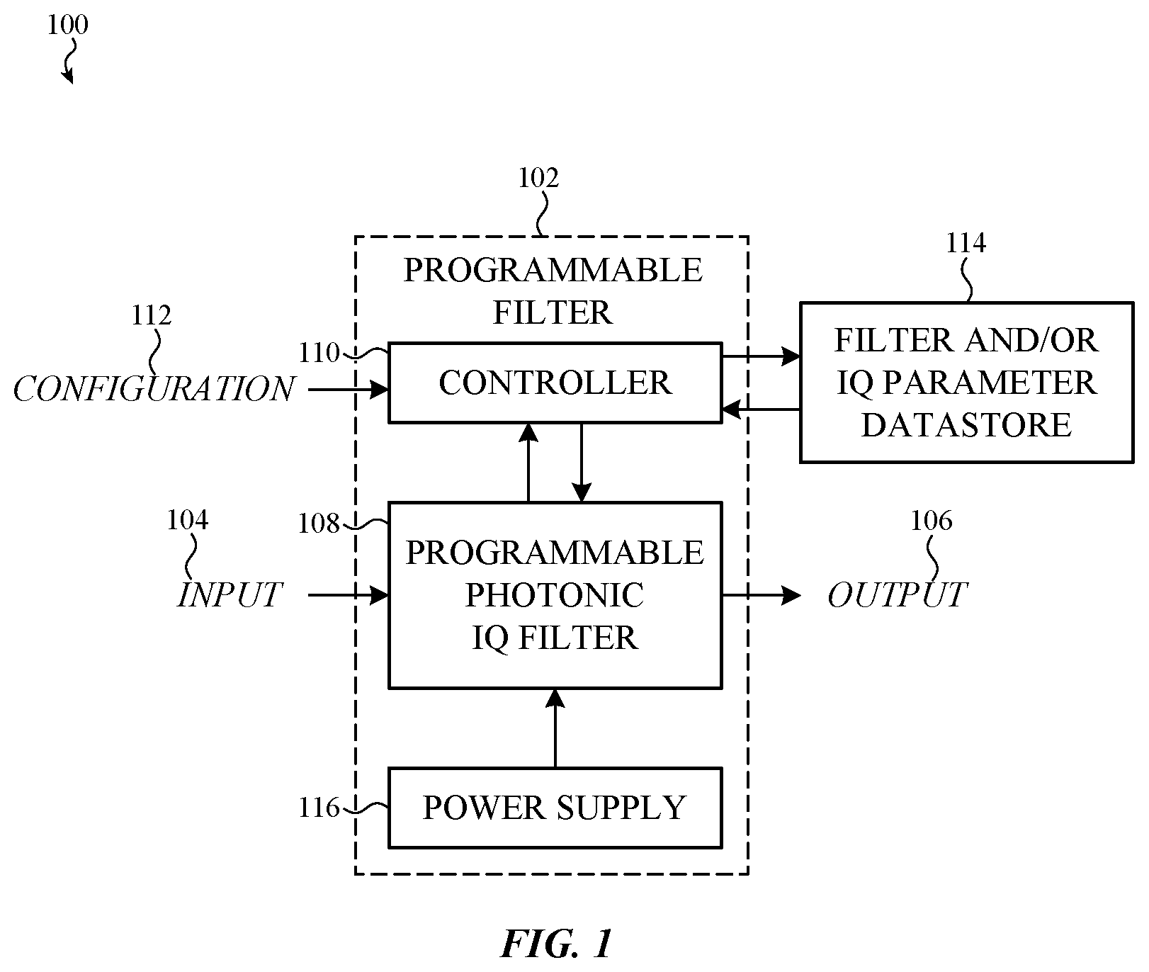 Patent US12592732 Figure 1 – Field programmable optical filter