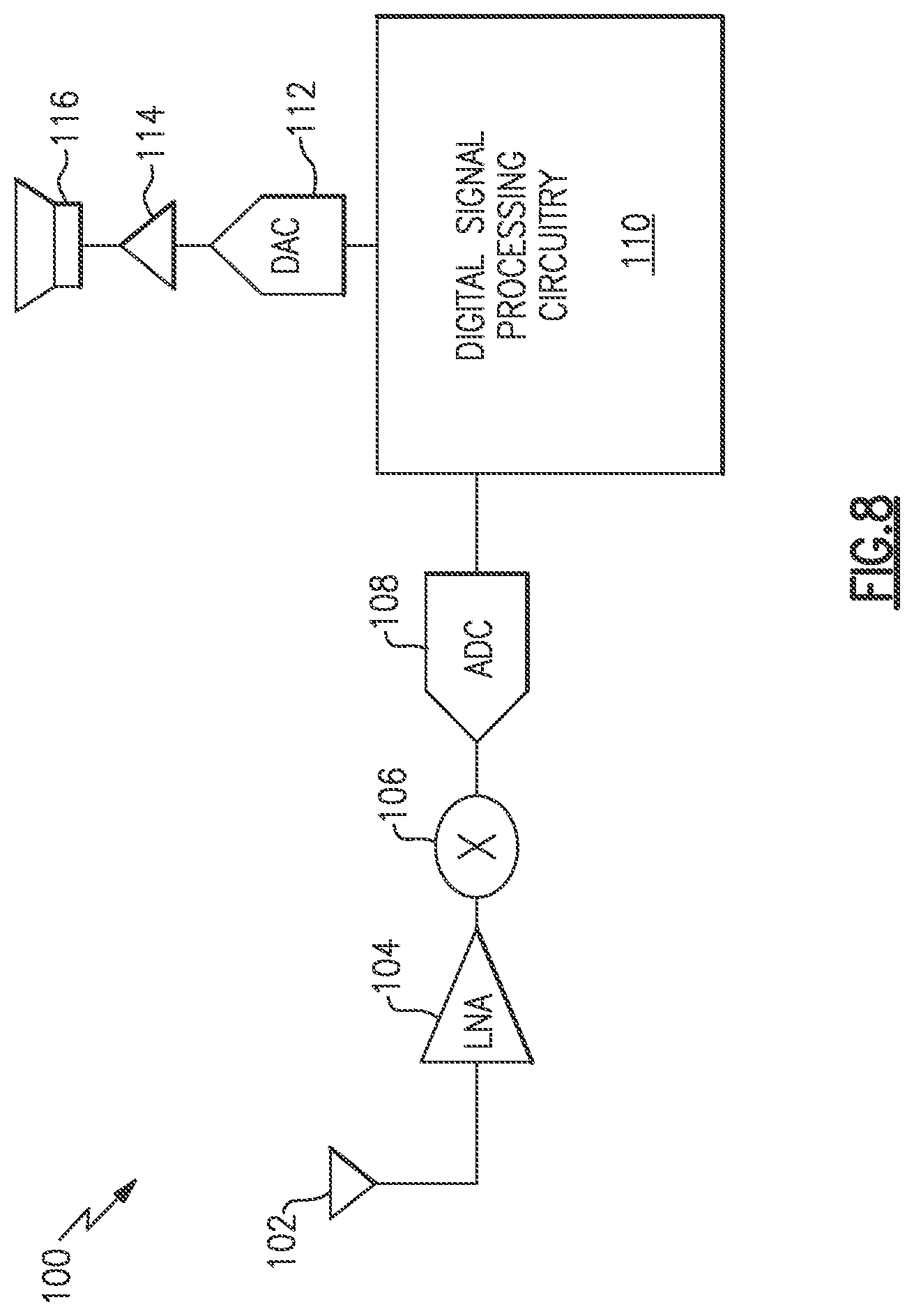 Patent US12592733 Figure 8 – Tone tracking and cancellation for radio receivers