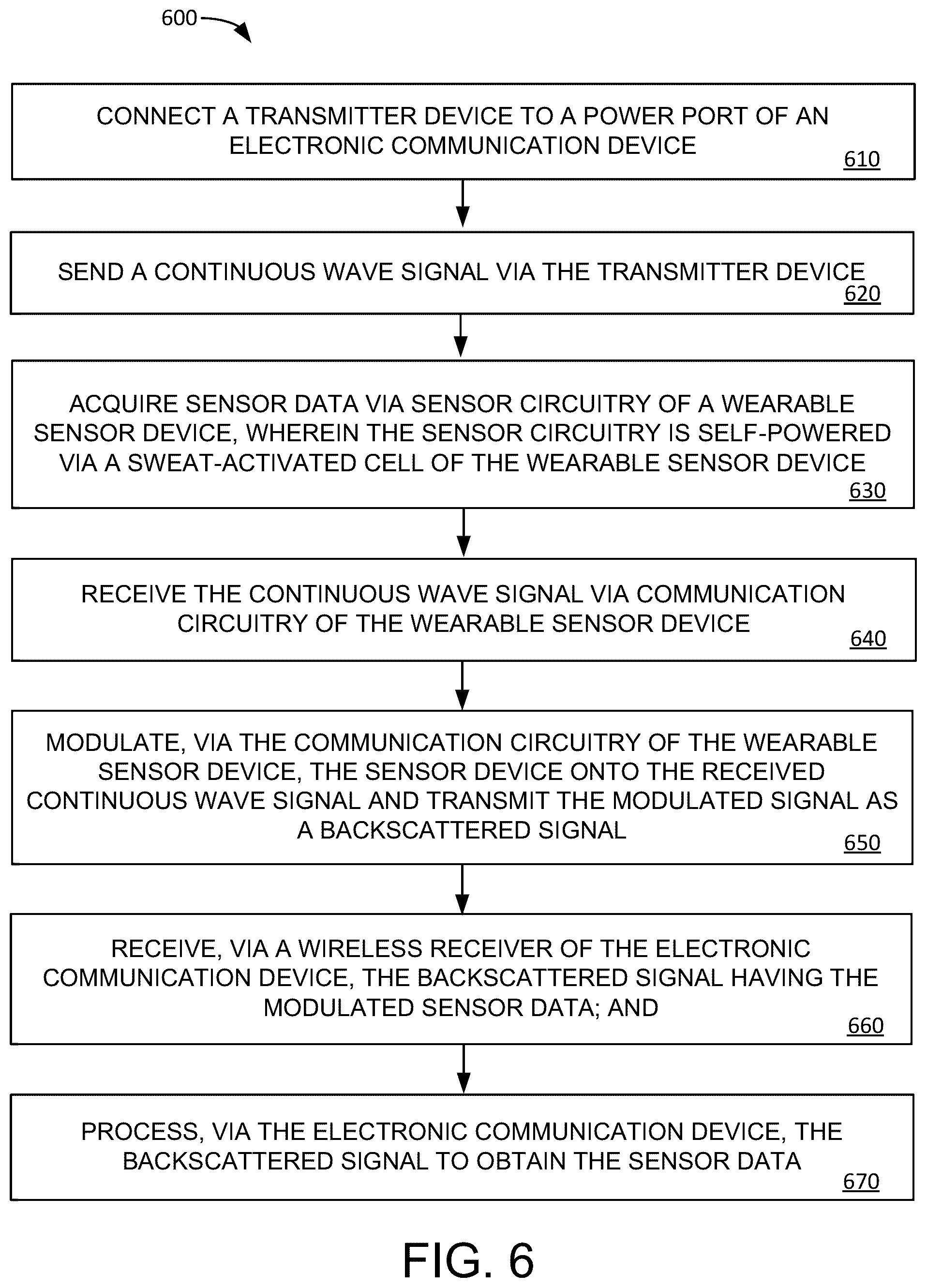 Patent US12592736 Figure 6 – Self-powered Bluetooth backscatter sensor system