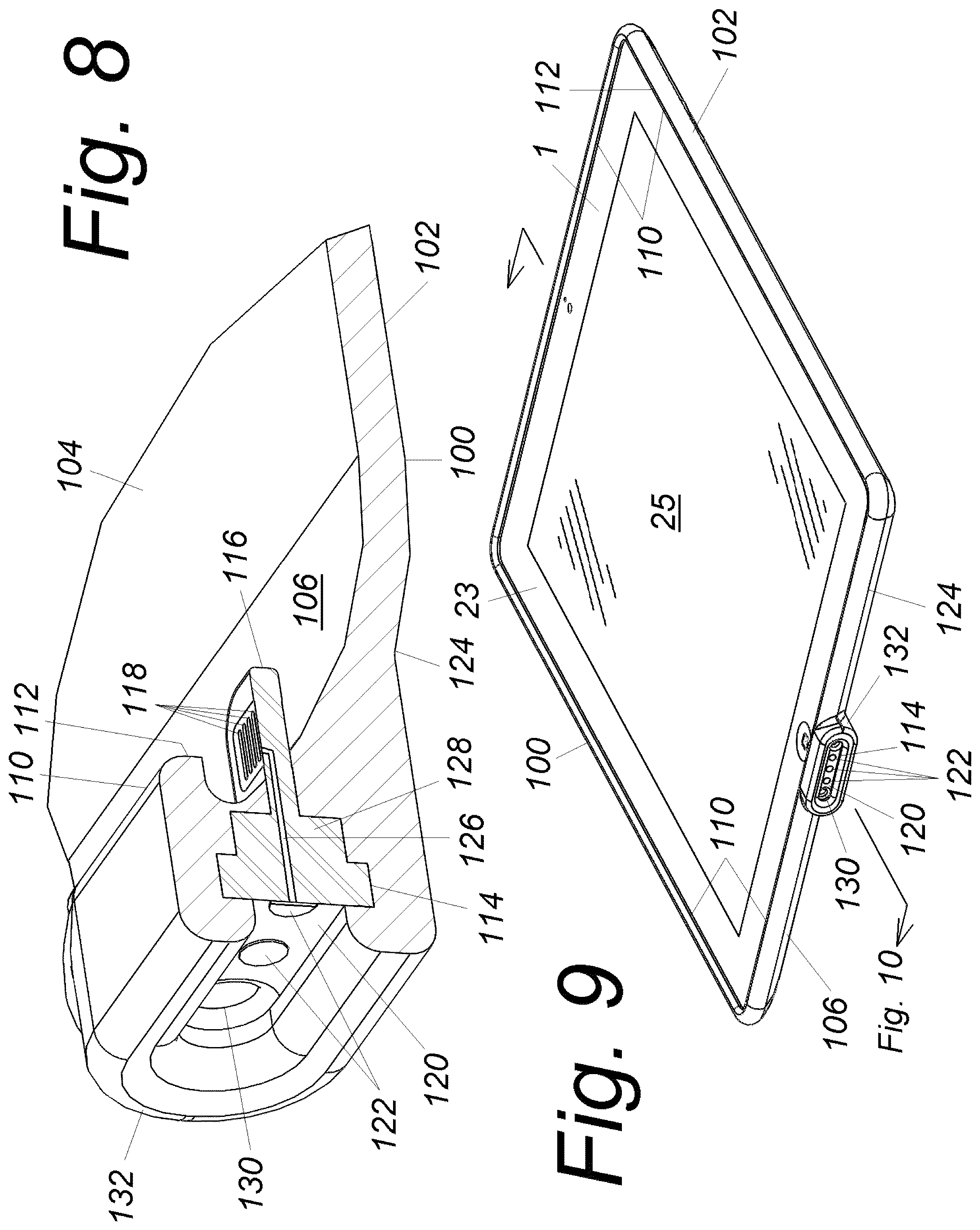 Patent US12592737 Figure 4 – Docking sleeve with electrical adapter