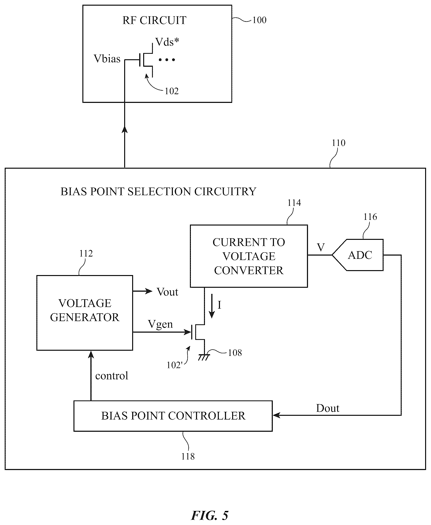 Patent US12592741 Figure 4 – Bias point selection circuitry for improved linearity